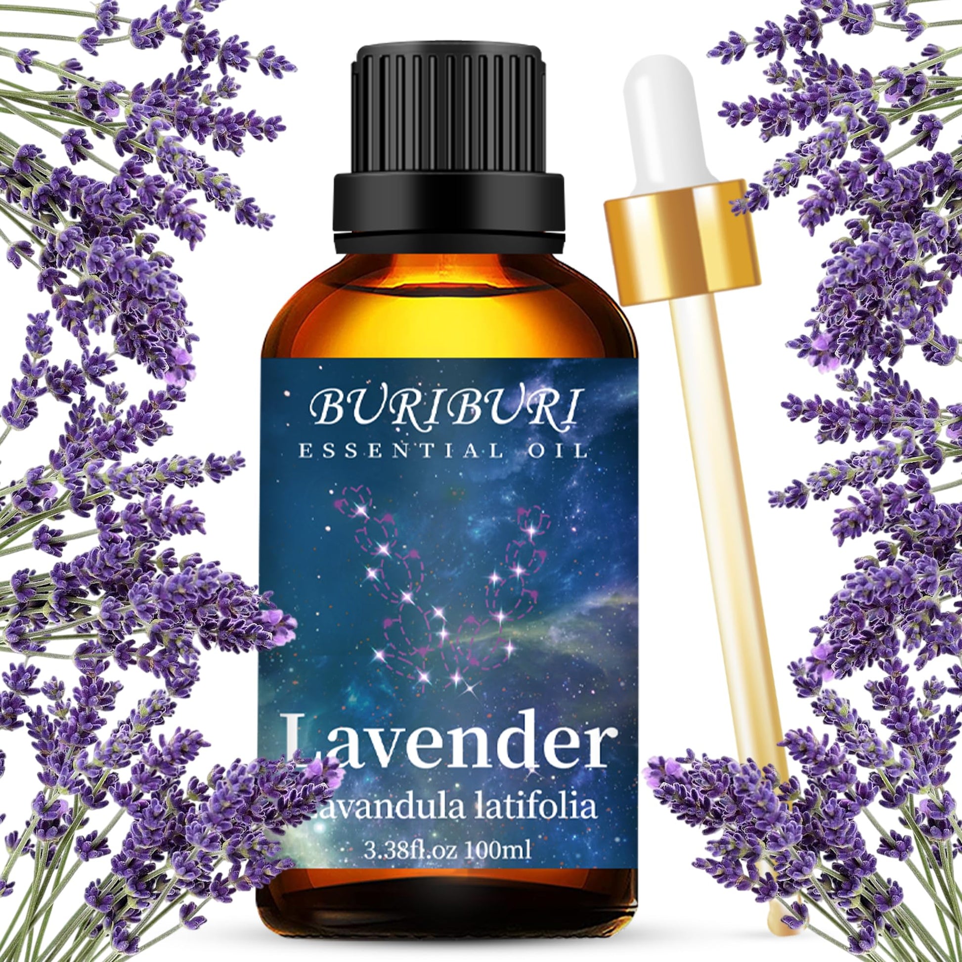 BURIBURI Lavender Essential Oil 100ML, 100% Pure Undiluted, Natural, Organic Aromatherapy Oil Lavender Oils BURIBURI