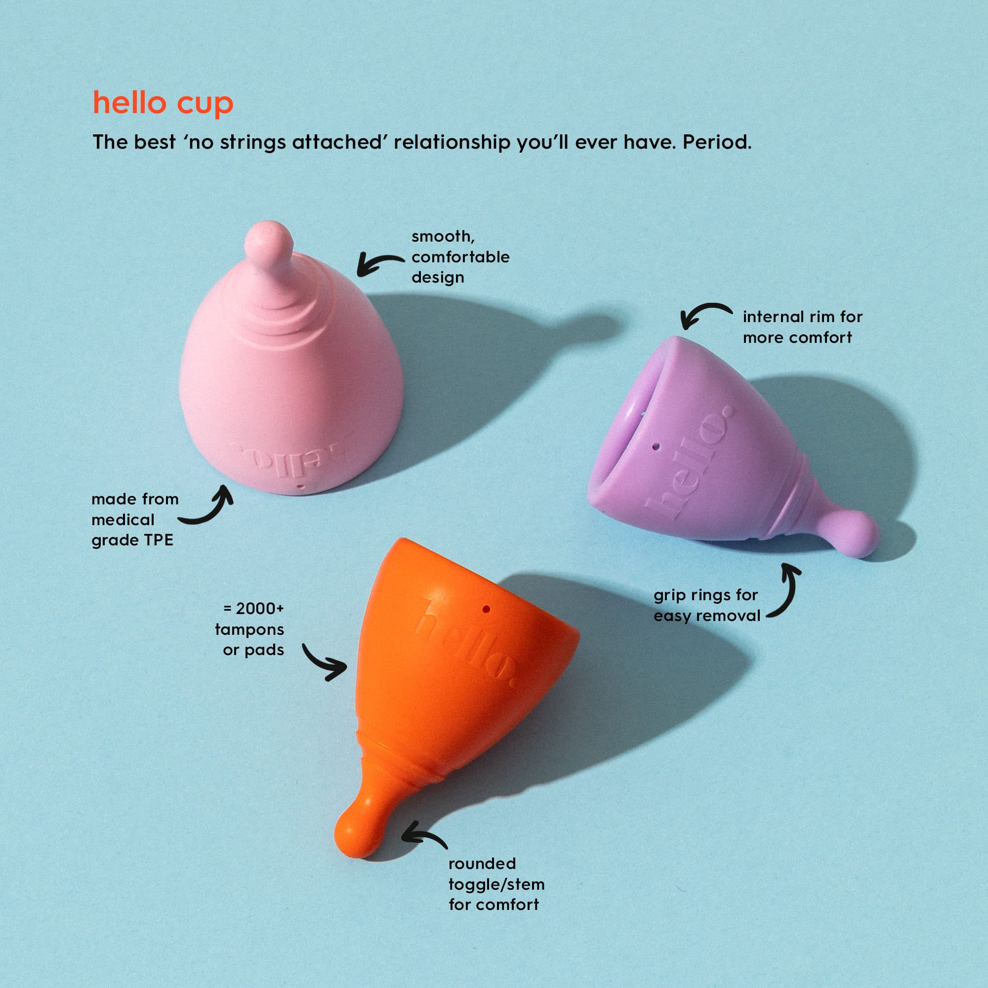 The Hello Starter Pack (Double Box XS/SM + 3-Pack Liners + Spray) 1 ea THE HELLO CUP