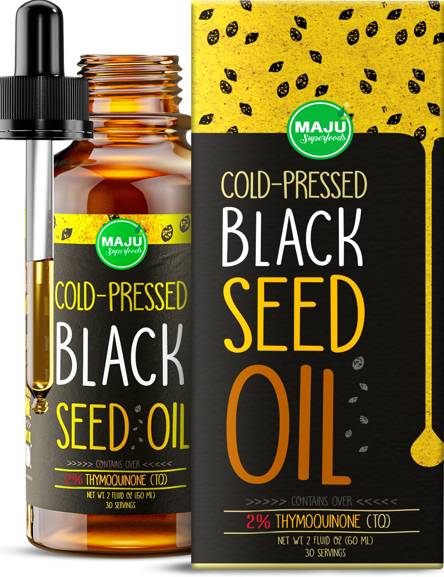 MAJU Black Seed Oil - 3 Times TQ, Cold-Pressed, Travel Size, 100% Turkish Black Cumin 