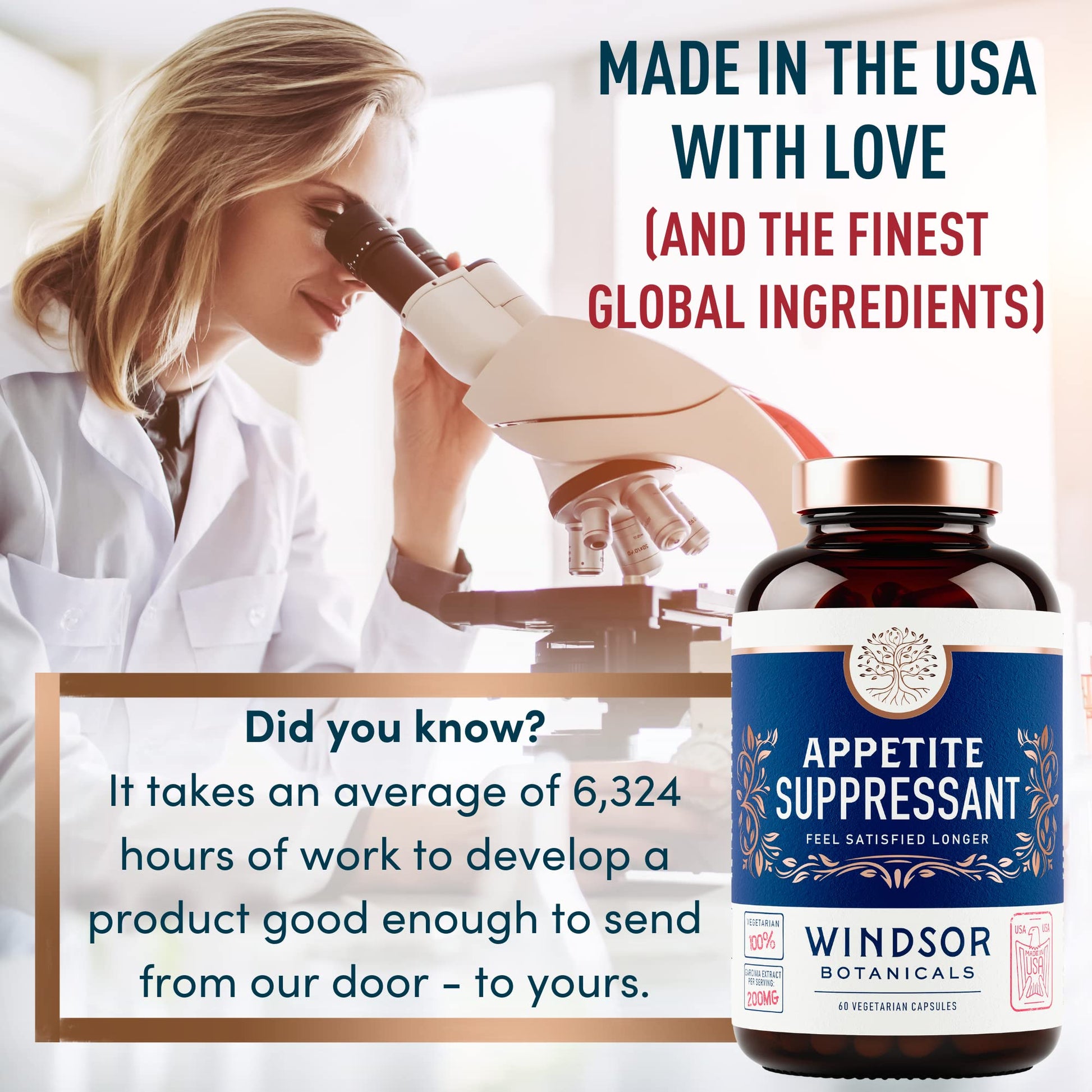 Appetite Suppressant for Weight Loss - Garcinia Cambogia, Glucomannan Appetite Control WINDSOR BOTANICALS