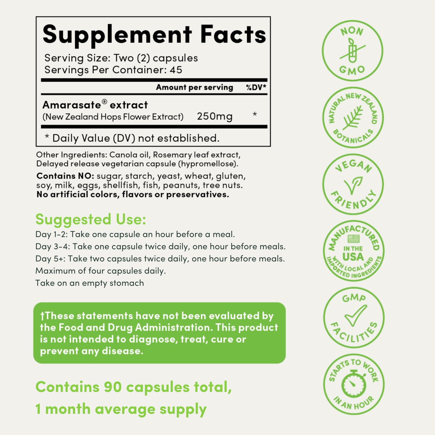 Calocurb Calorie Control Supplement, Natural GLP-1 Activator, 90 Count (1 Month Average