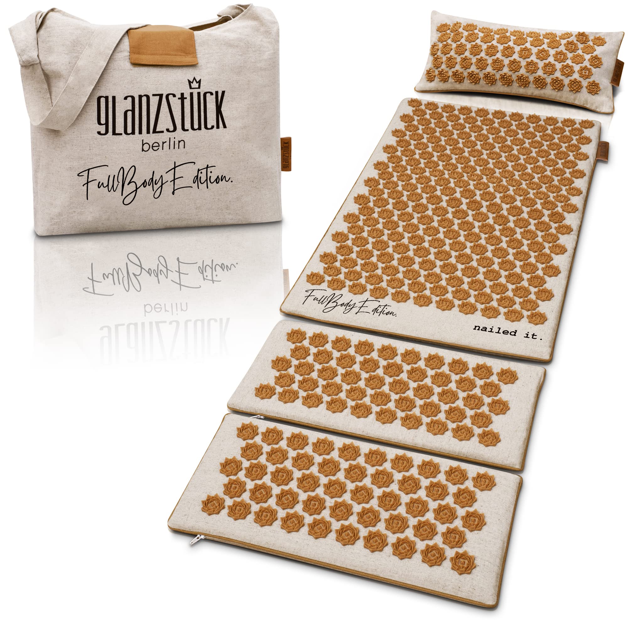 Glanzstück Berlin® Health Collection XXL Acupressure Mat Set for Full Body for Tension Headaches