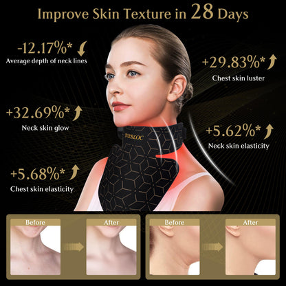 Upgraded Red Light Therapy Mask for Neck & Décolleté, 850 nm Wireless Infrared Light Therapy Suitable