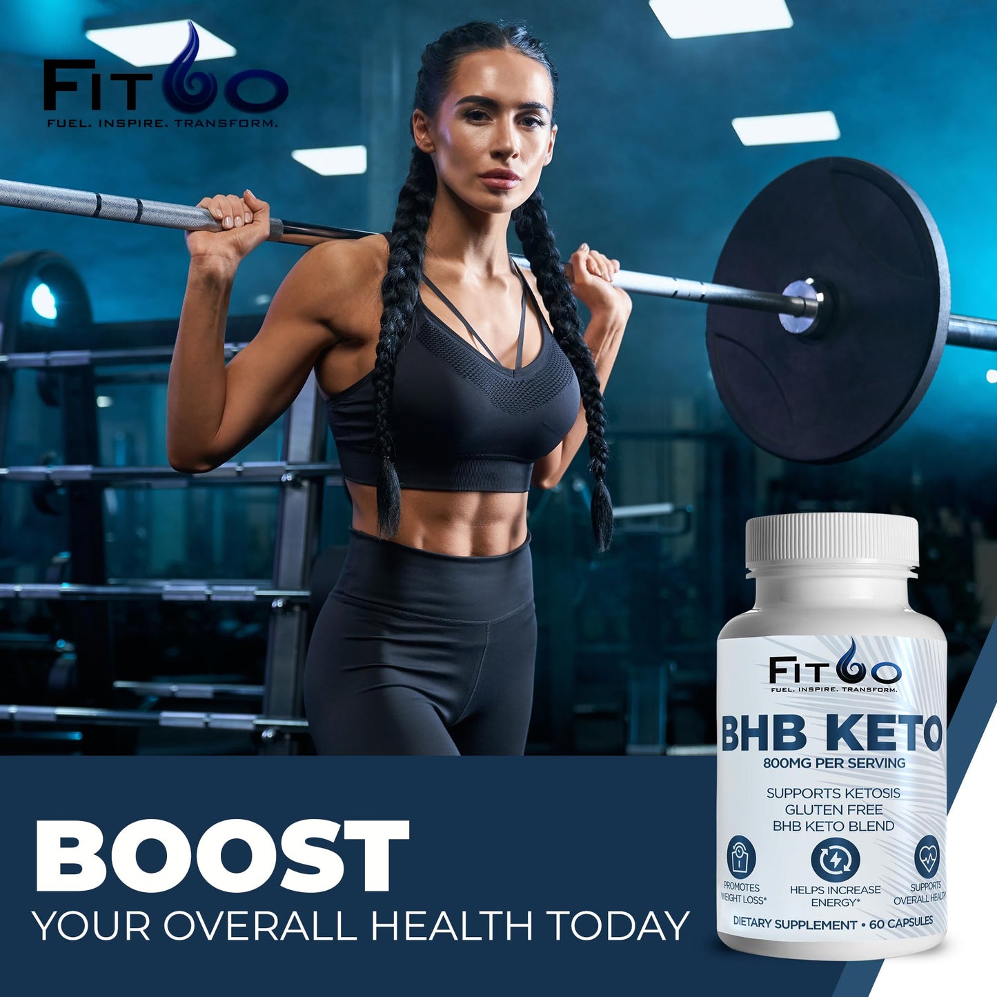FIT60 Keto Diet Pills for Men & Women - Boost Energy and Mental Clarity for Enhanced Focus