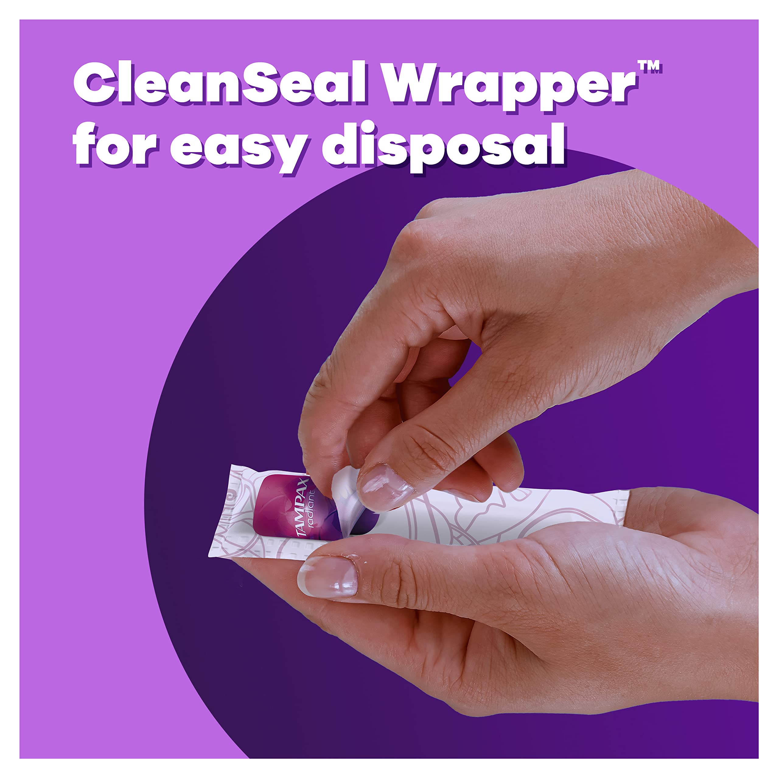 Tampax Pocket Radiant Compact Tampons Multi Pack, Regular/Super Absorbency with BPA-Free Tampax