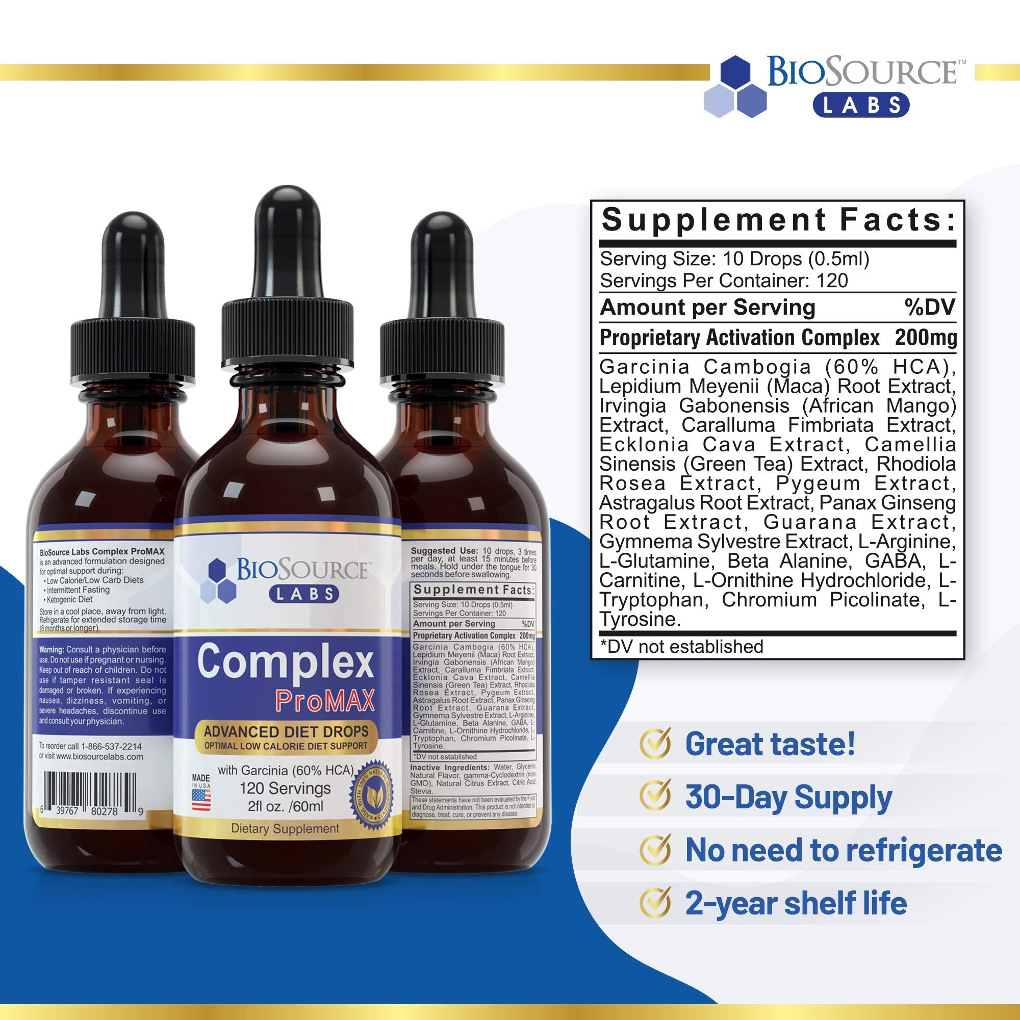 BioSource Labs Complex ProMAX Premium Diet Drops (2 x 2 oz Bottle) BioSource Labs