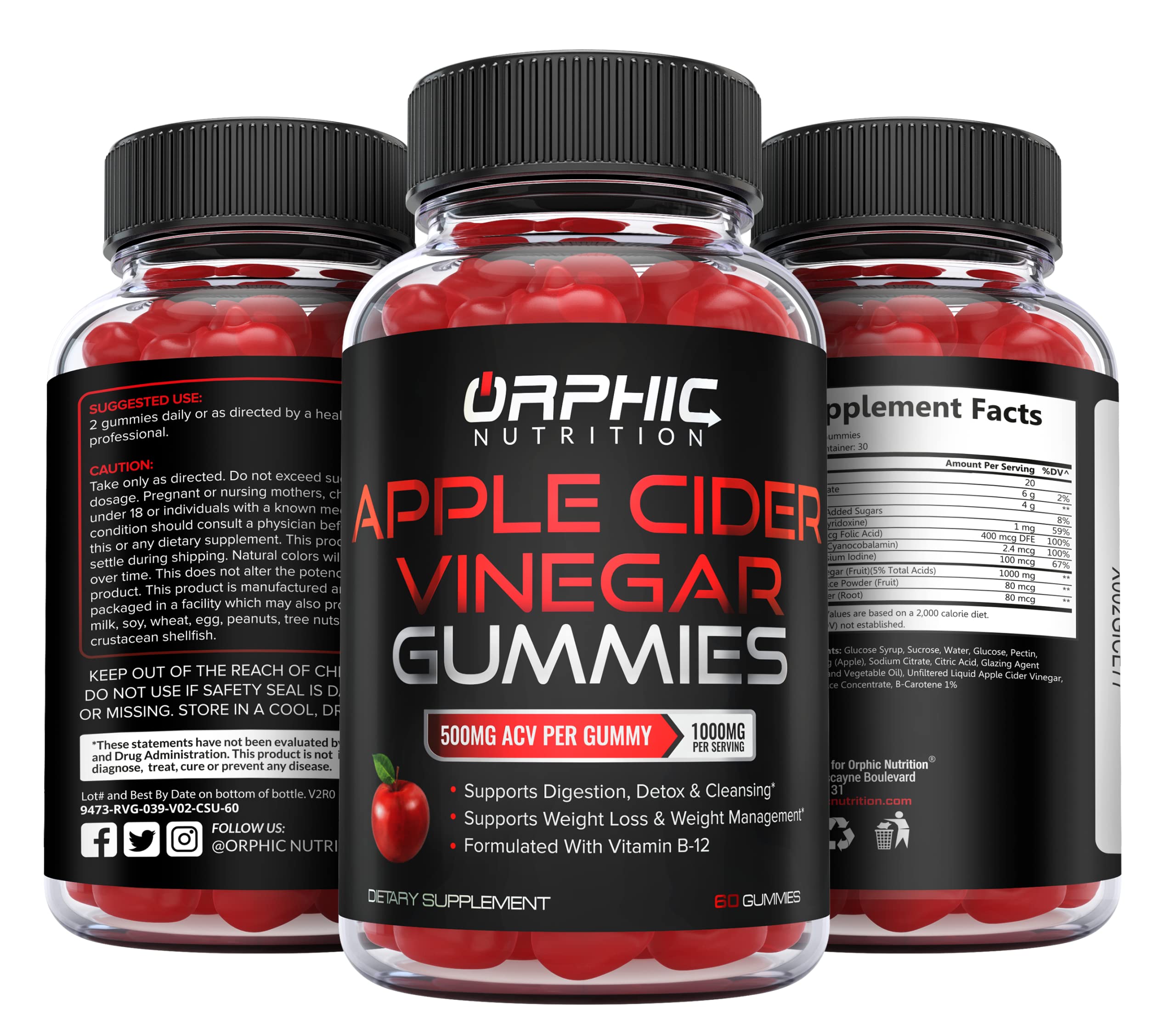 Apple Cider Vinegar Gummies - 1000mg - Formulated to Support Weight