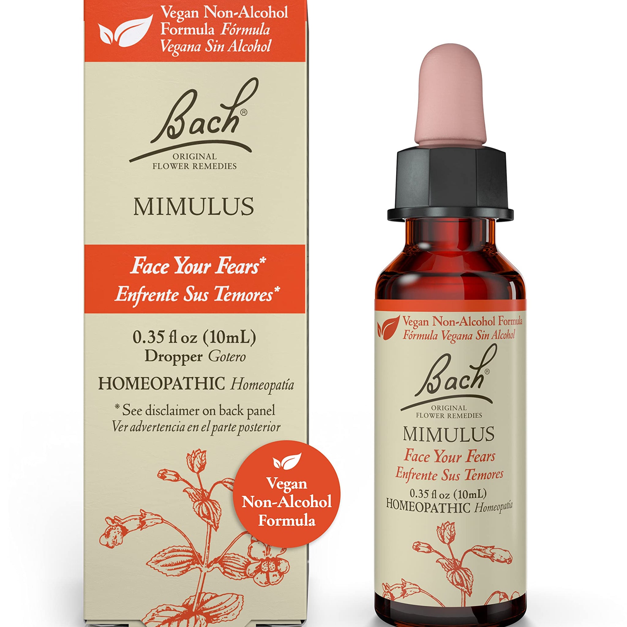 Bach Original Flower Remedies, Mimulus for Facing Fears (Non-Alcohol Formula), Natural Homeopathic