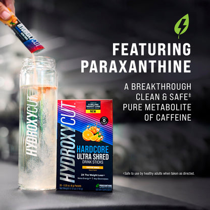 Hydroxycut Hardcore Ultra Shred Drink Sticks,Meta-Energy Drink Powder Metabolic Energy