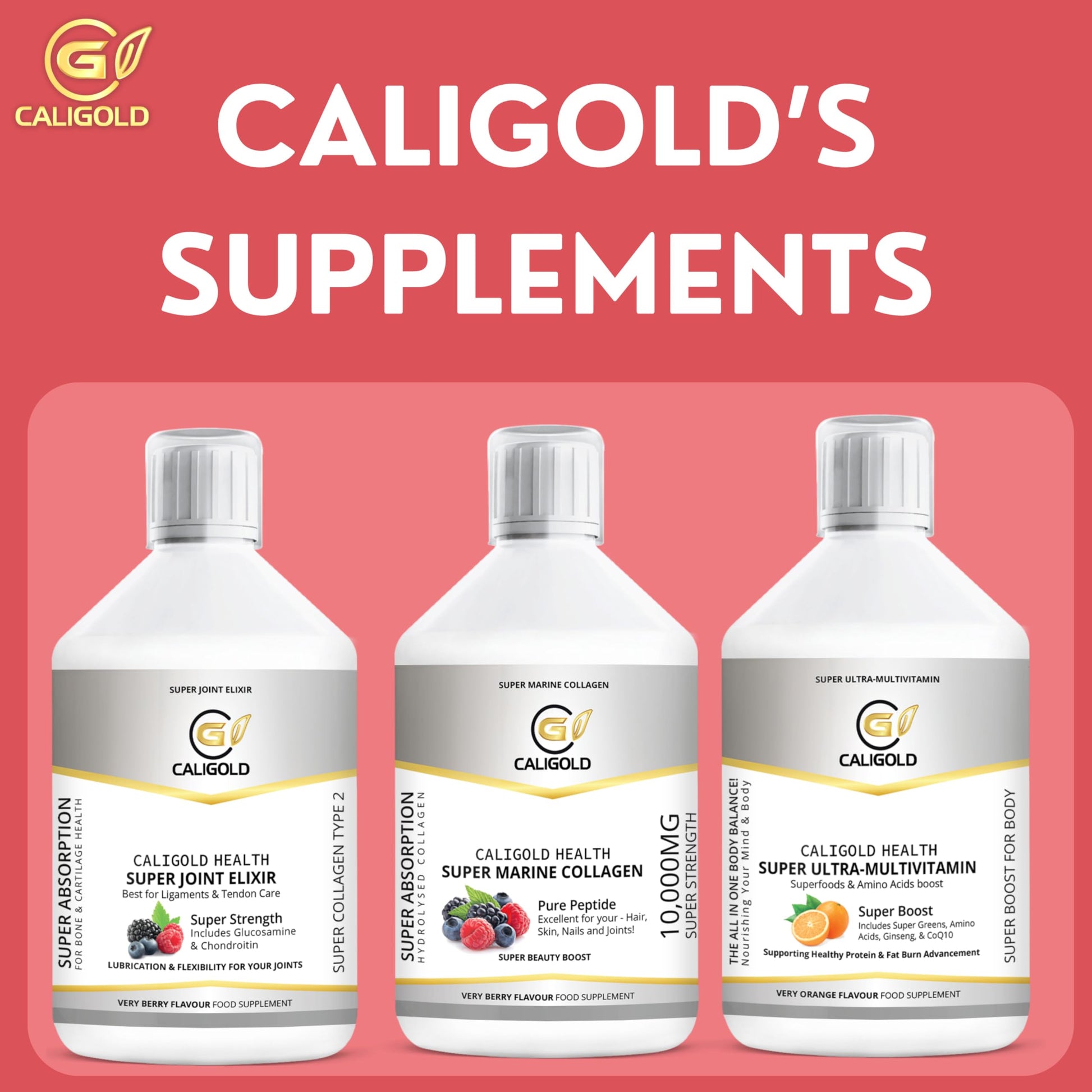 CALIGOLD Health Super Marine Collagen Liquid - Excellent for Hair, Skin, Nails and Joints CALIGOLD