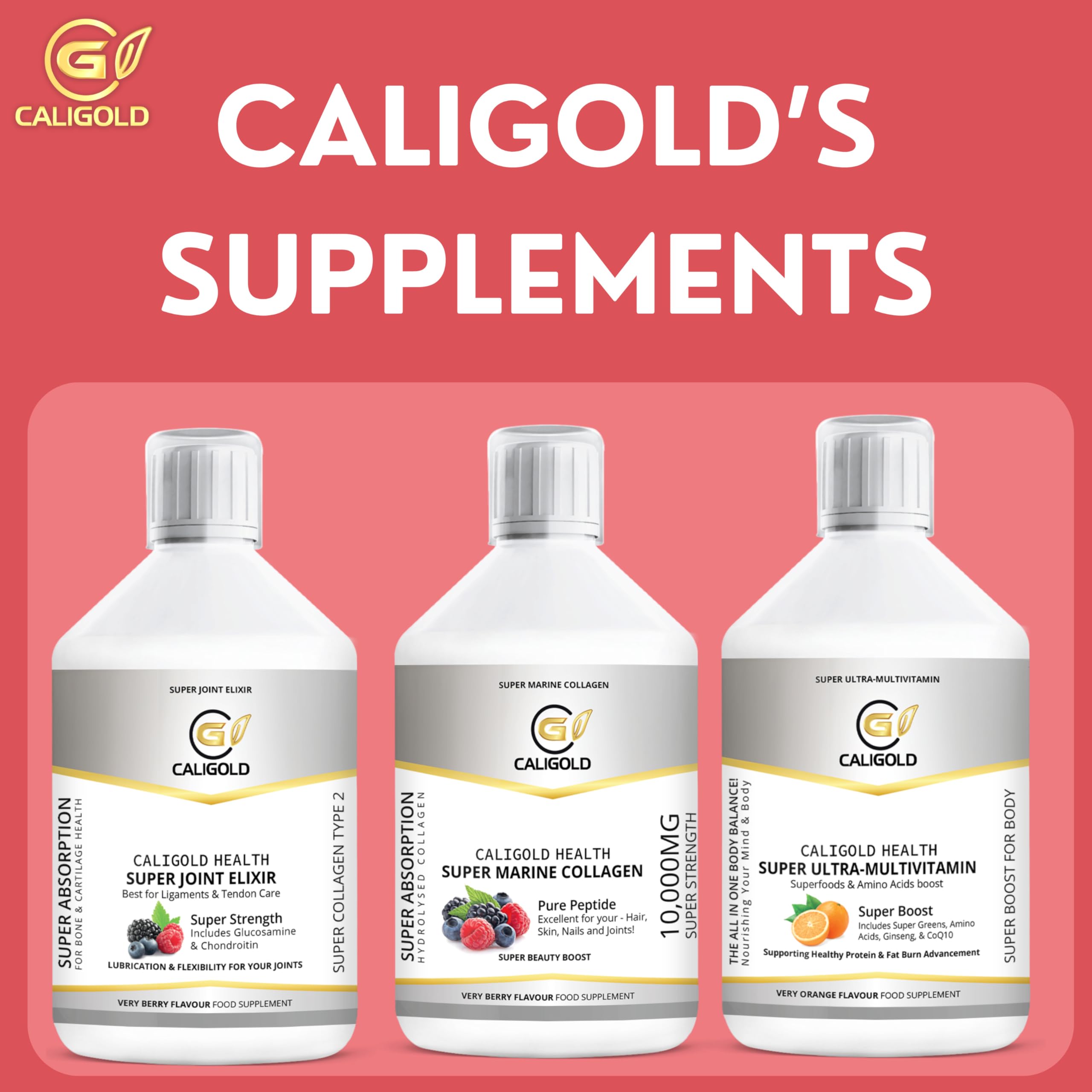 CALIGOLD Health Super Marine Collagen Liquid - Excellent for Hair, Skin, Nails and Joints CALIGOLD