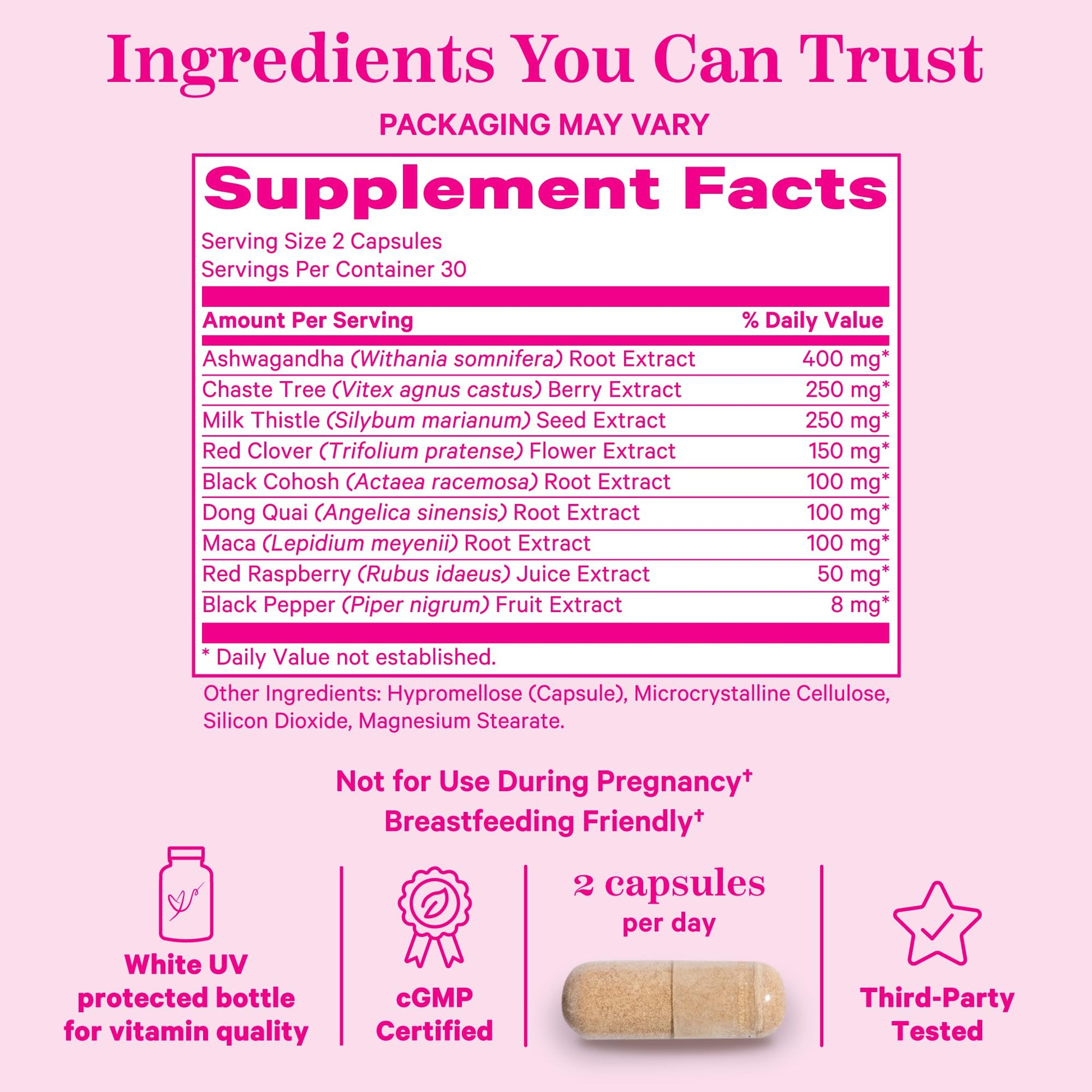 Pink Stork Menopause Supplements for Women - 9 Clinically-Studied Herbs for Perimenopause Pink Stork