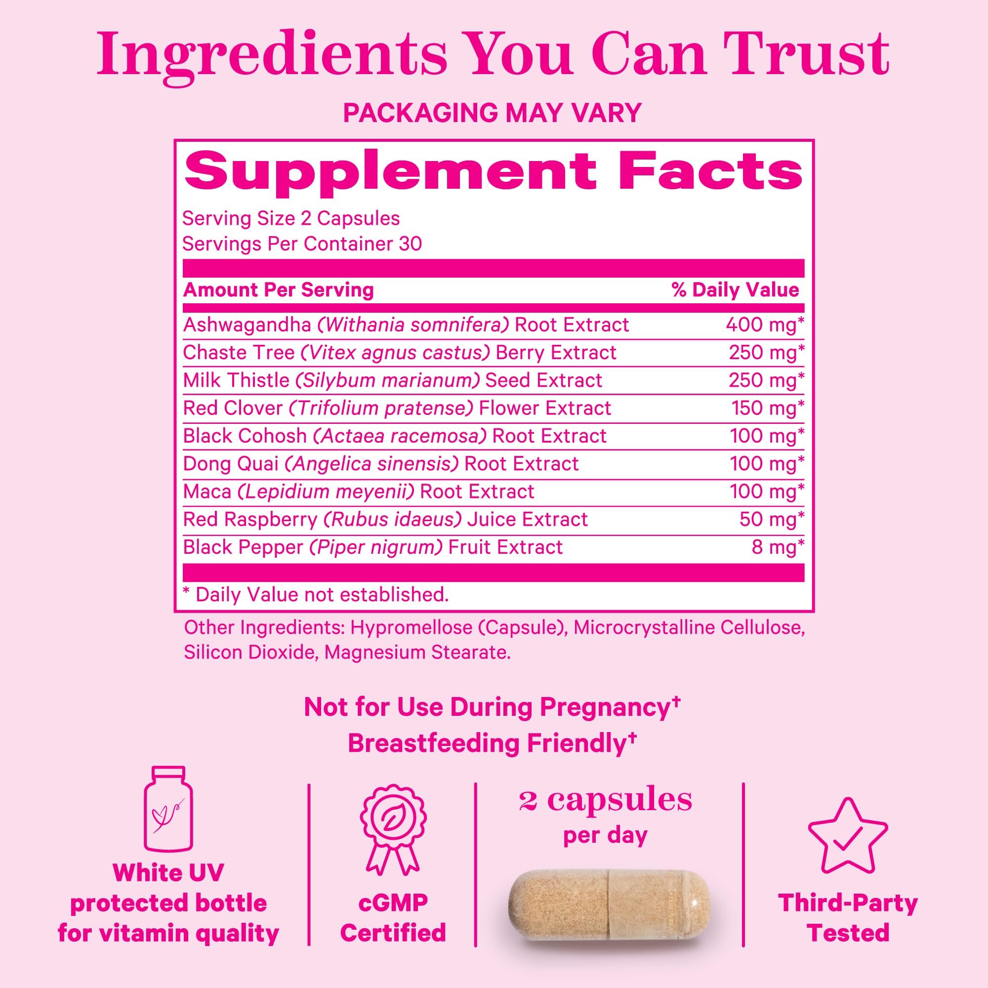 Pink Stork Menopause Supplements for Women - 9 Clinically-Studied Herbs for Perimenopause Pink Stork