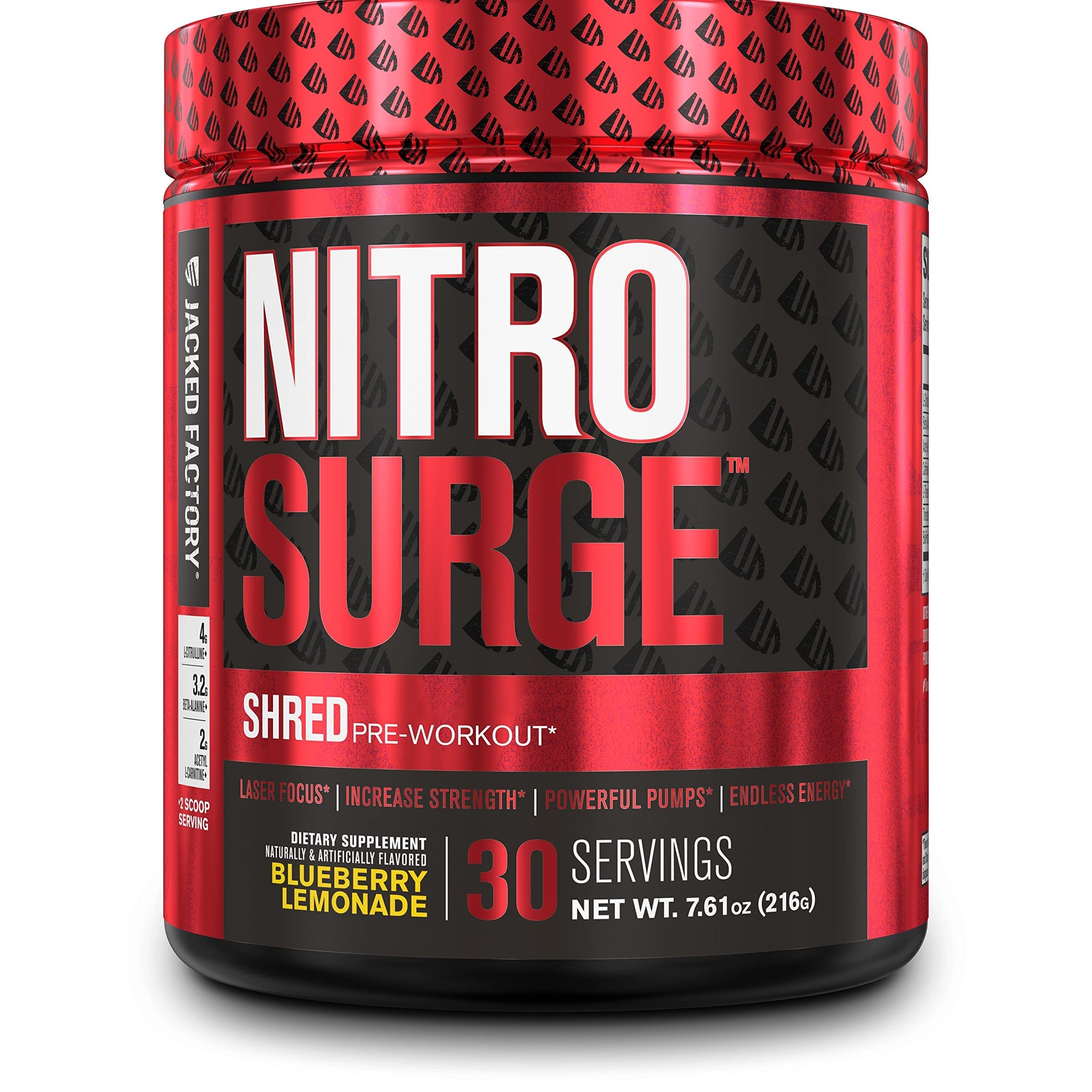 Jacked Factory NITROSURGE Shred Pre Workout Supplement - Energy Jacked Factory
