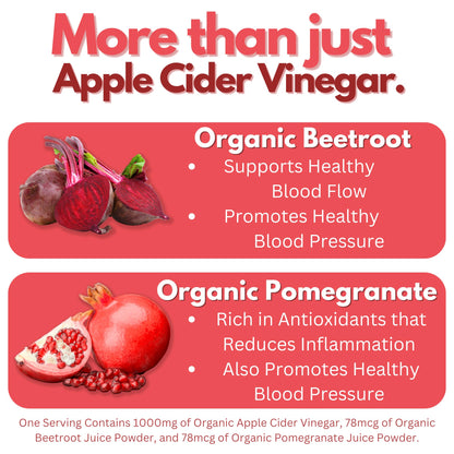 Droppels Apple Cider Vinegar Gummies 1000mg with Beet Root & Pomegranate - ACV Keto