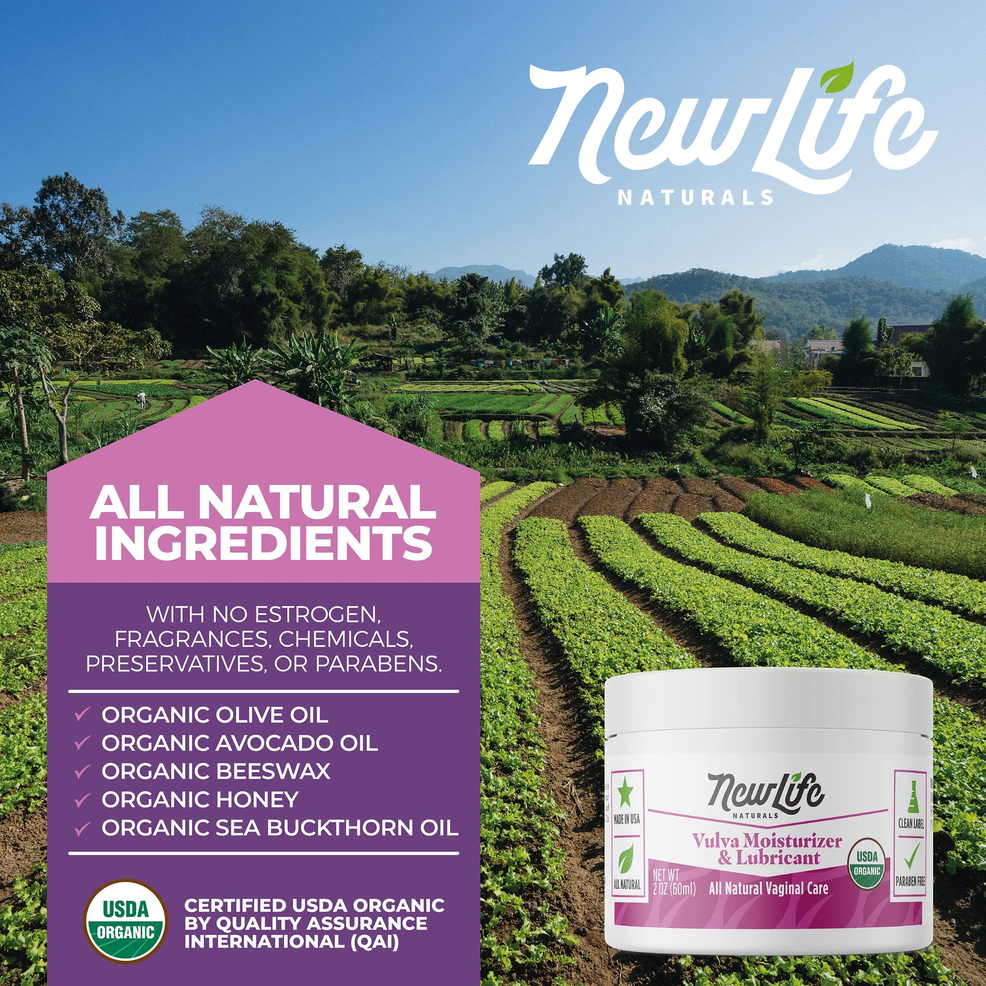 NewLife Naturals Organic Vulva Cream - Vaginal Moisturizer - Intimate Feminine Care NewLife Naturals