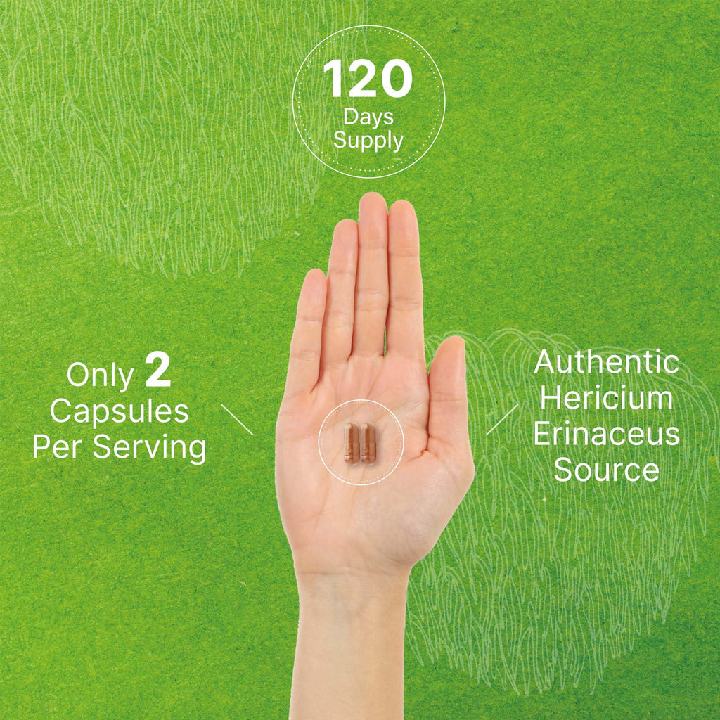 Lions Mane Mushroom Supplement, 7,500mg Per Serving, 240 Capsules – Active Fruiting