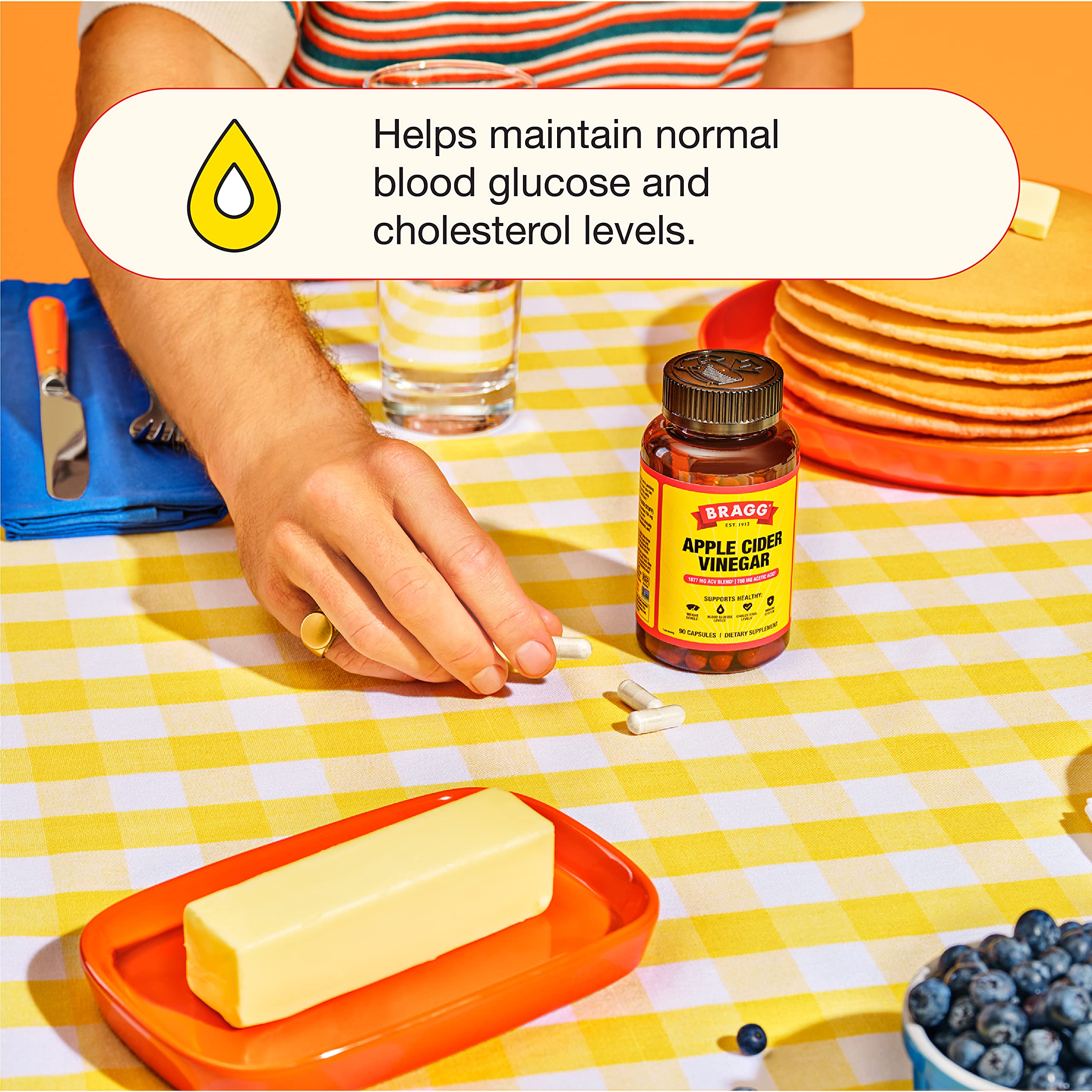 Bragg Apple Cider Vinegar Capsules - Vitamin D3 & Zinc - 750mg of Acetic Acid – Immune Bragg