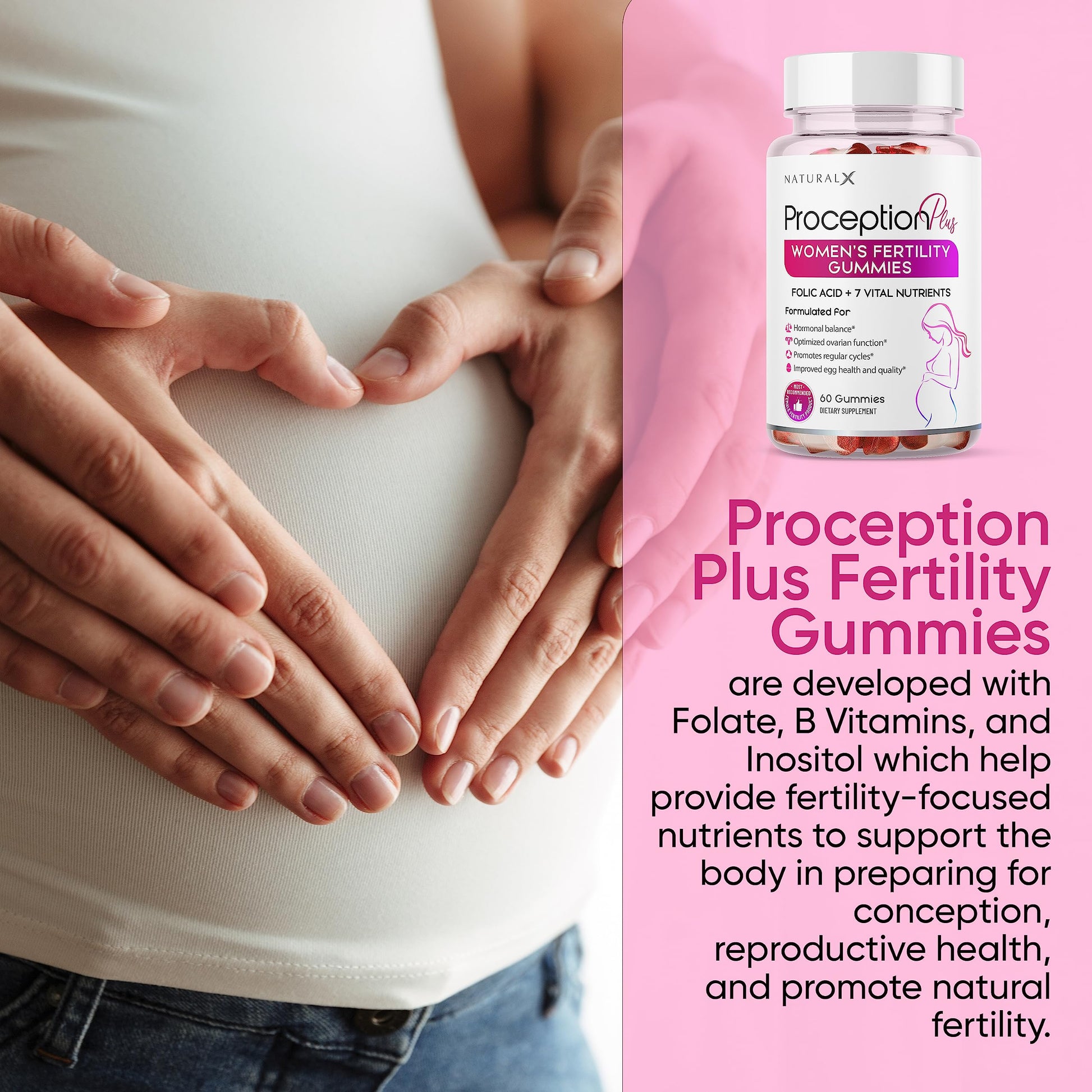 Proception Plus Fertility Gummies – Regulate Your Cycle, Balance Hormones, Aid Ovulation Natural X