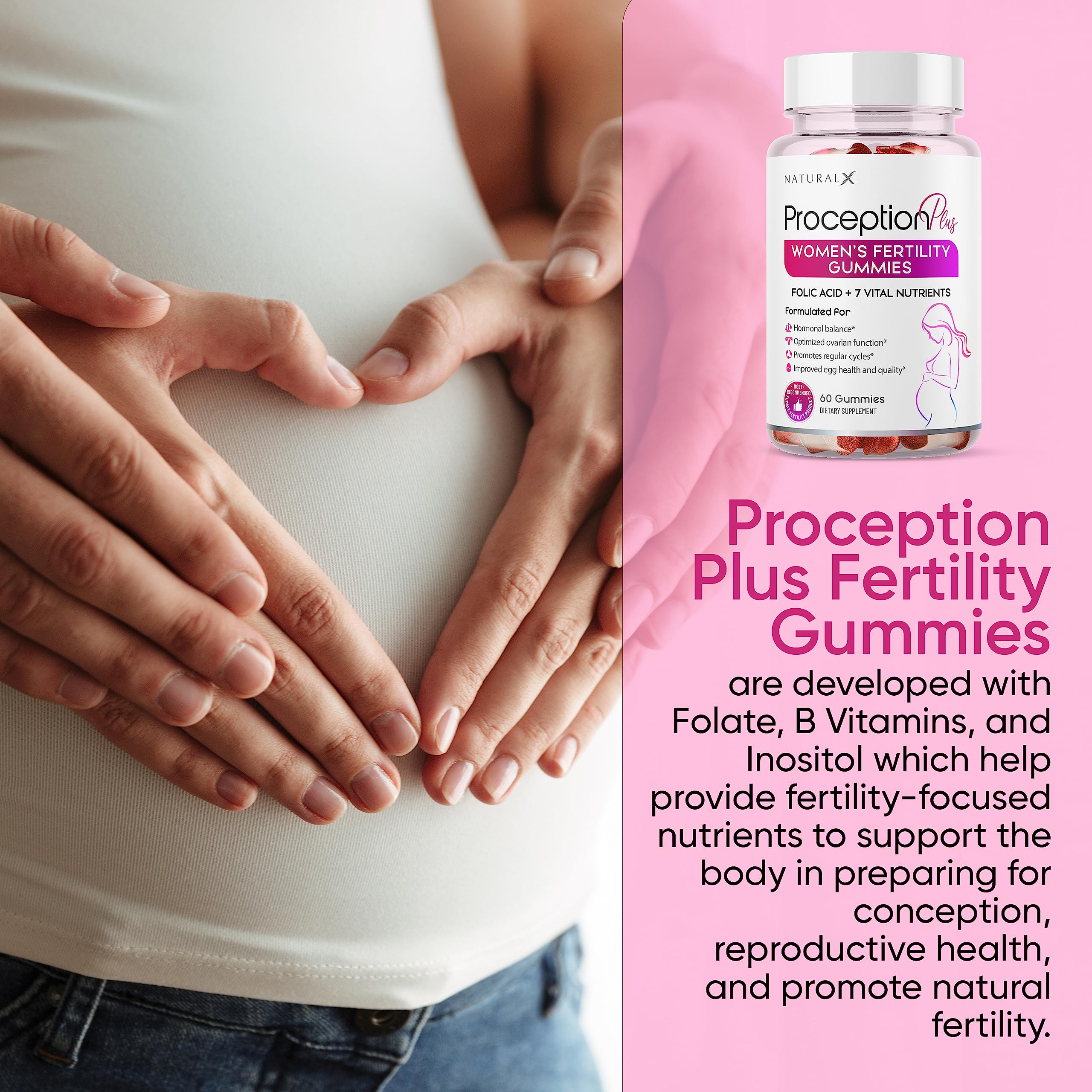 Proception Plus Fertility Gummies – Regulate Your Cycle, Balance Hormones, Aid Ovulation Natural X