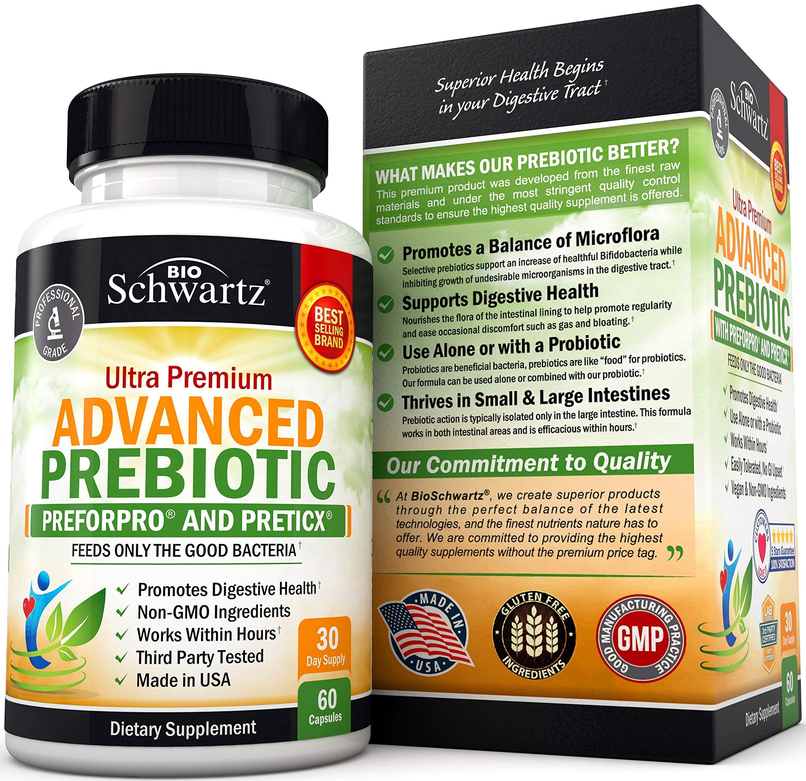 Prebiotics for Advanced Gut Health - Immune System Support & Dietary Fiber BioSchwartz