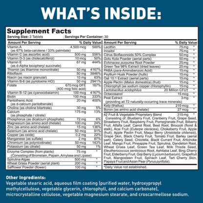 Dr. Tobias Adult Multivitamin for Women & Men, Energy & Immune Support from 42 Fruits