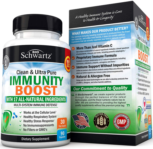 Immune Support Supplement with Vitamin C 1000mg Zinc Elderberry Extract Ginger