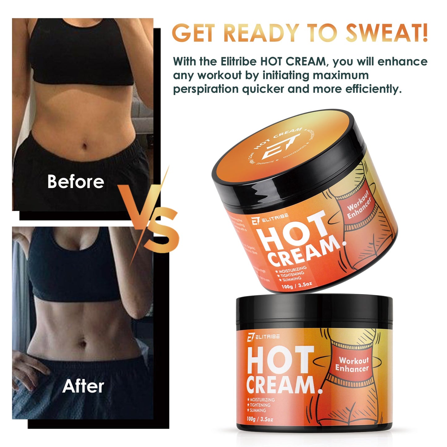 Elitribe Hot Cream Sweat Workout Enhancer Gel - Fat Burning, Cellulite & Firming Body