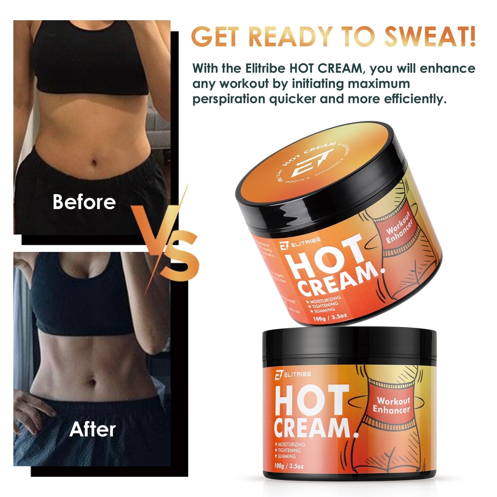 Elitribe Hot Cream Sweat Workout Enhancer Gel - Fat Burning, Cellulite & Firming Body Elitribe