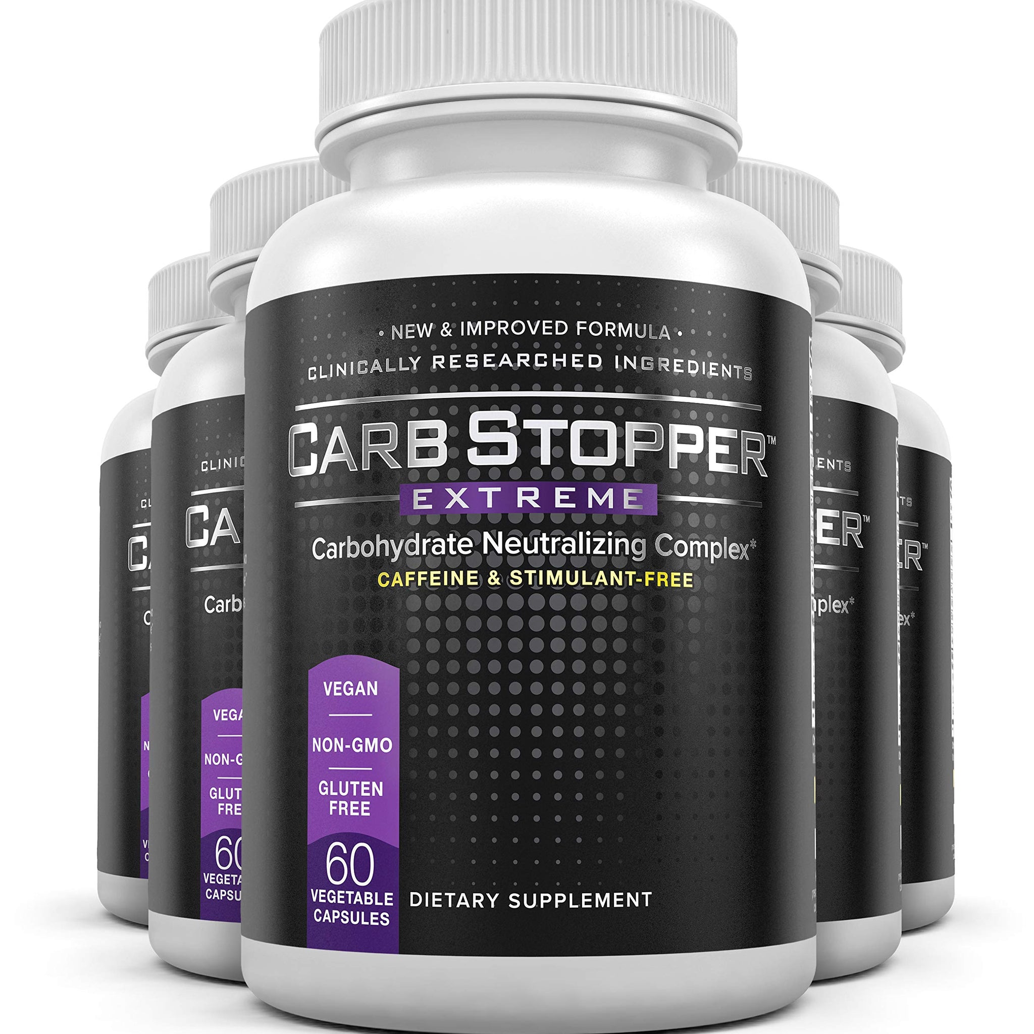 Carb Stopper Extreme (5 Bottles Maximum Strength, Natural Carbohydrate and Starch 