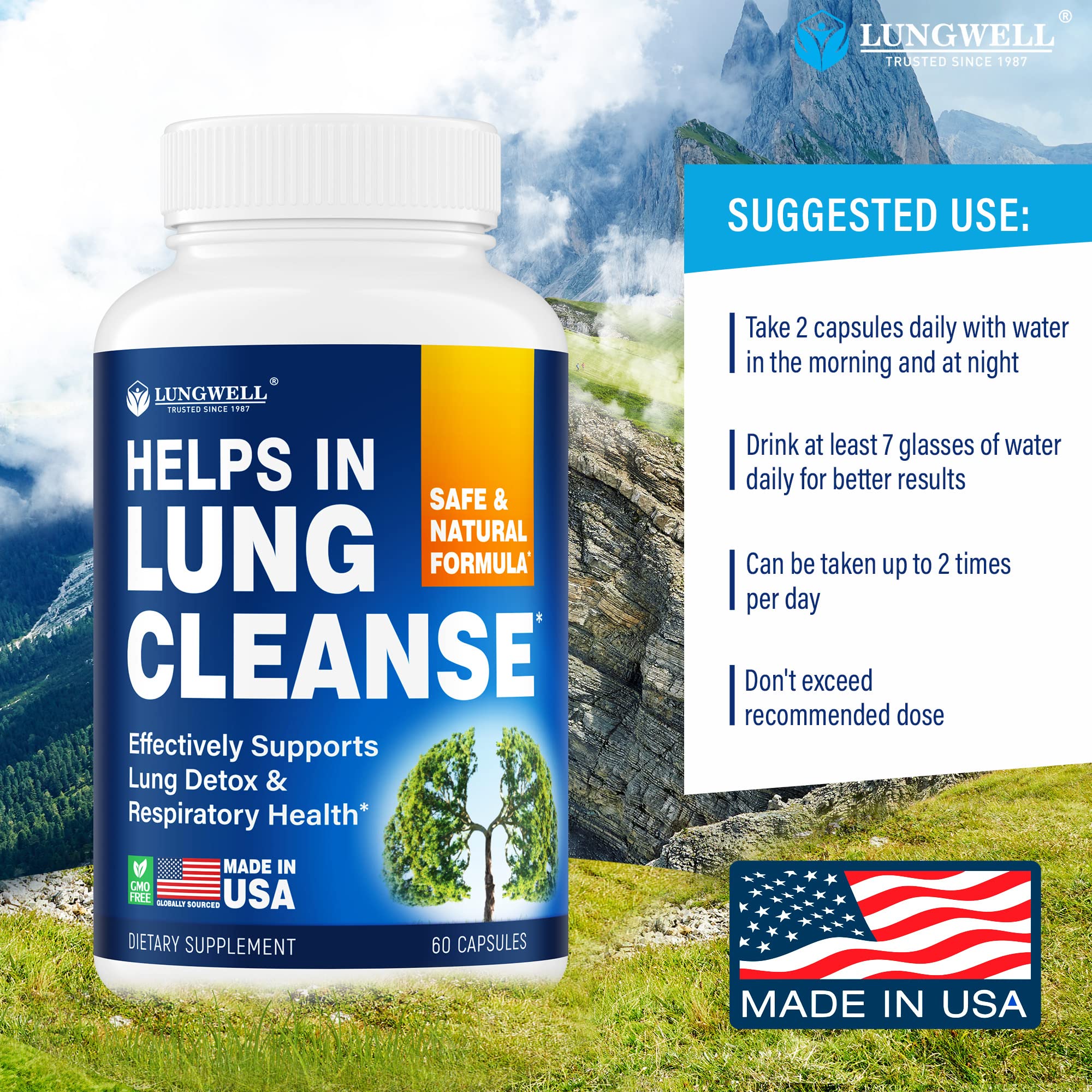 LUNGWELL Quit Smoking Aid - Made in USA - Helps to Clear Lungs & Stop LUNGWELL