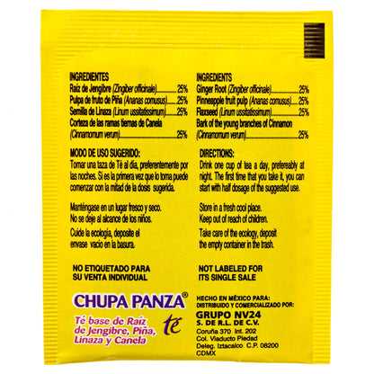 Tea CHUPA Panza, Tea Based ONGINGER Root, PINNEAPPLE, Flaxseed & Cinnamon