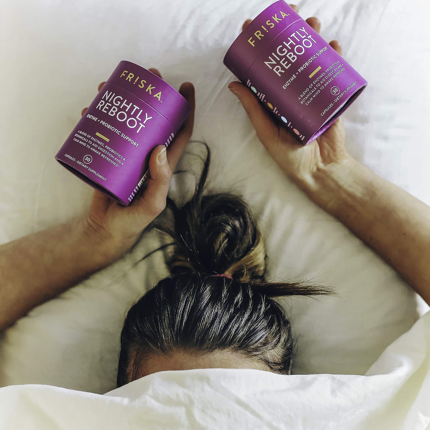 FRISKA Nightly Reboot Enzyme and Probiotics Supplement, Promotes Better Digestion