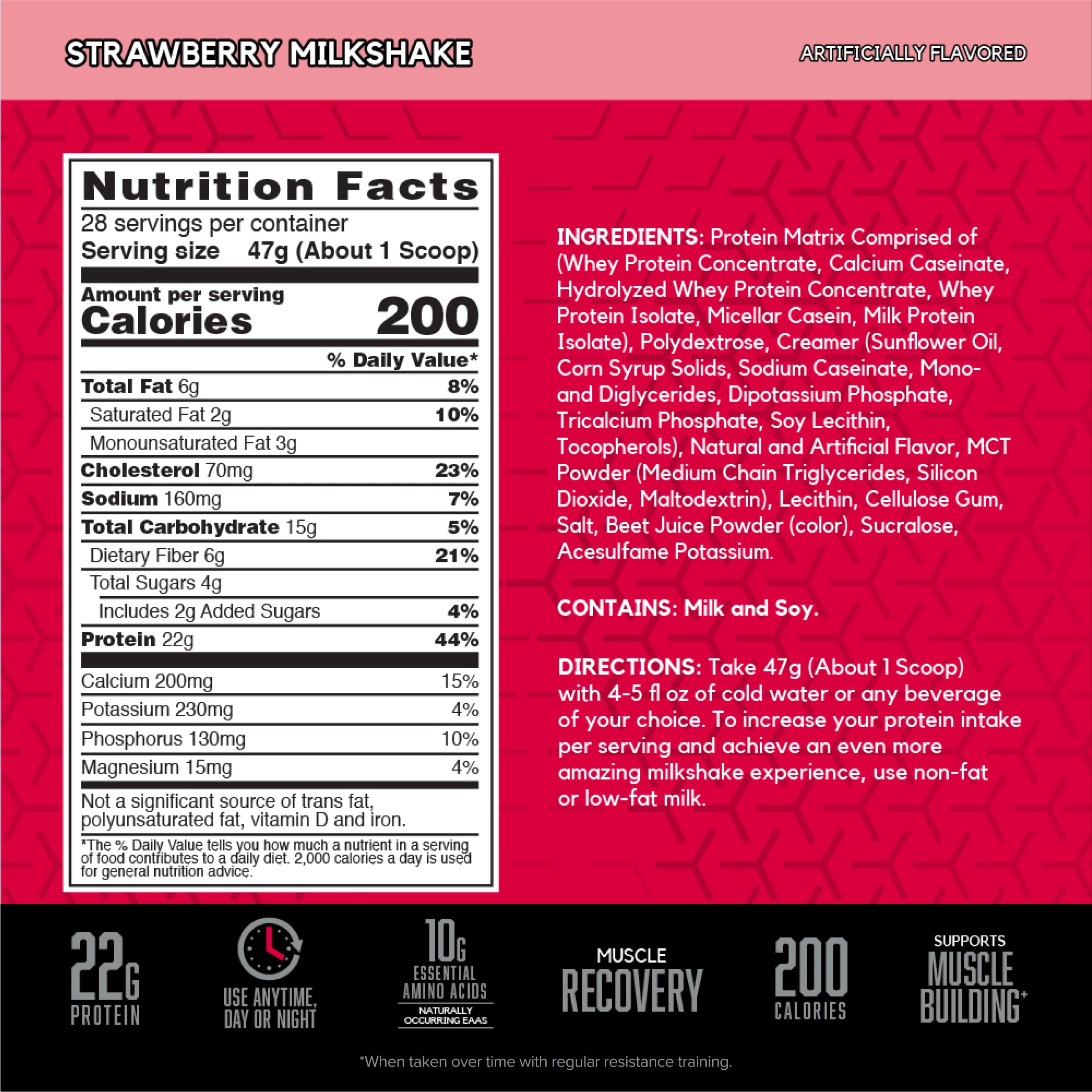 BSN SYNTHA-6 Whey Protein Powder, Strawberry Protein Powder with Micellar Casein BSN