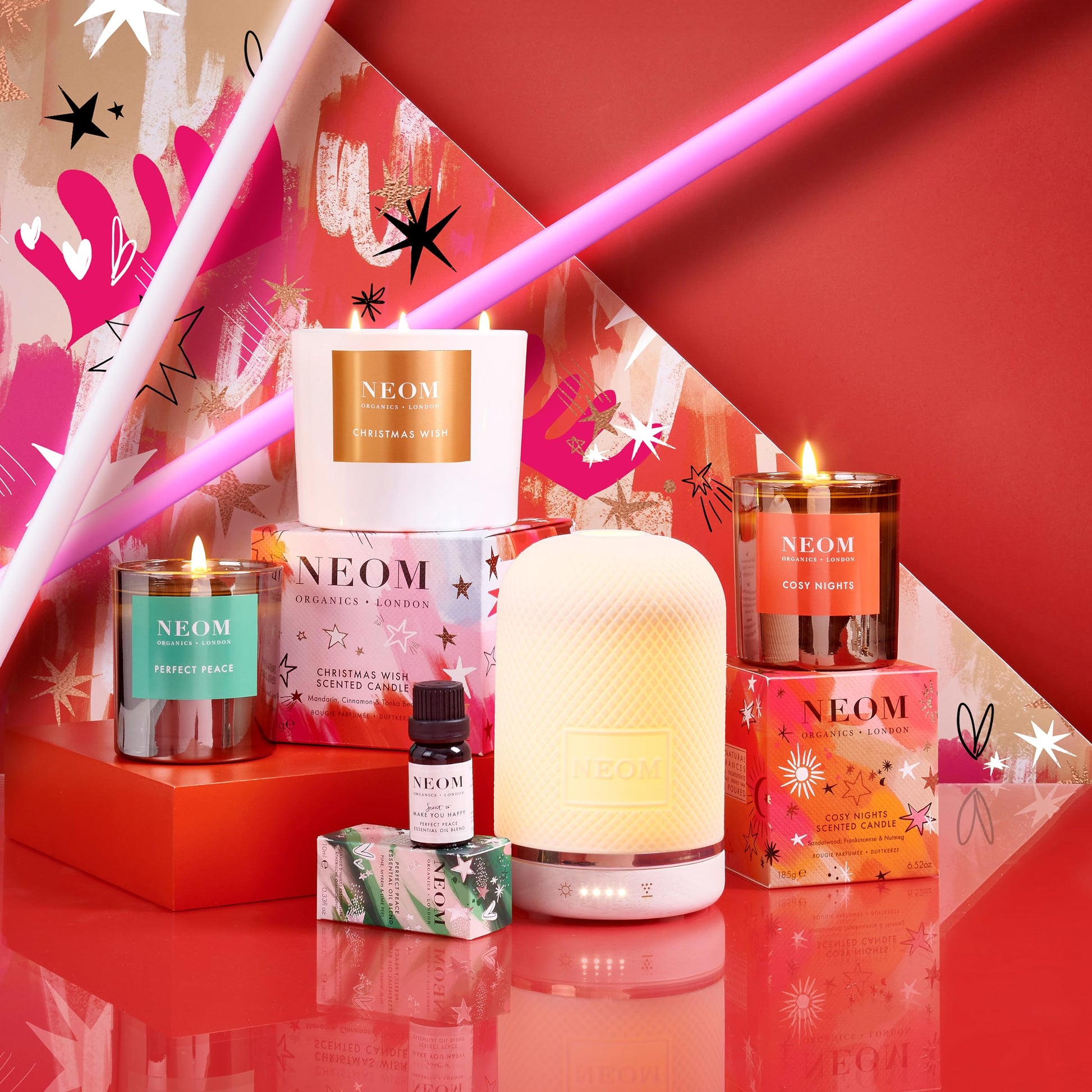 NEOM- Perfect Peace Luxury Scented Candle | Pine, Myrrh & Lime Peel | Christmas Gift… (1 Wick) Neom