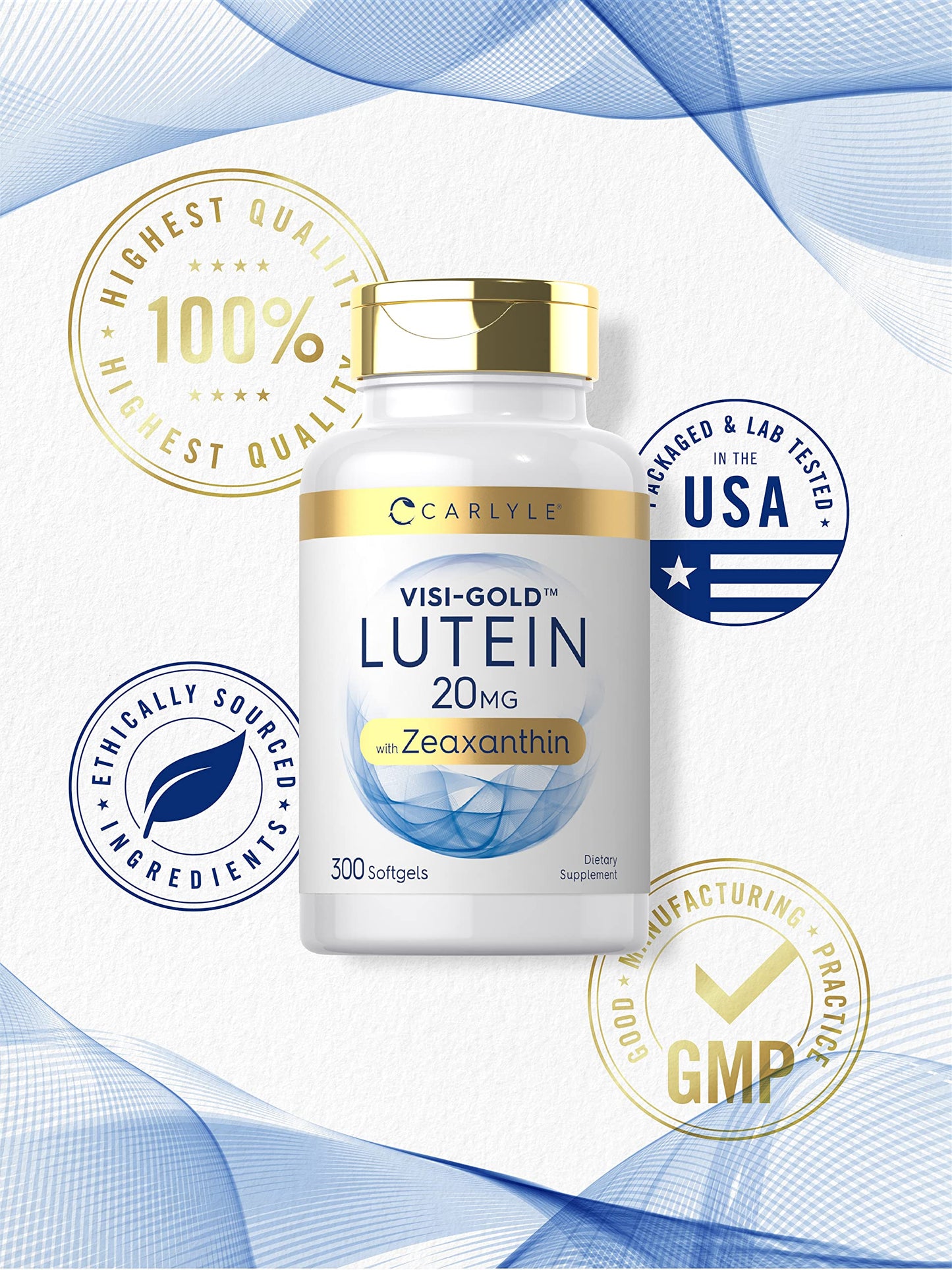 Carlyle Lutein and Zeaxanthin 20mg | 300 Softgels | Eye Health Vitamins