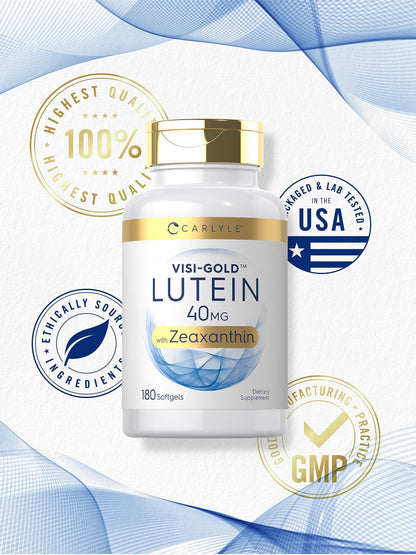 Carlyle Lutein and Zeaxanthin 40 mg | 180 Softgels | Eye Health Vitamins