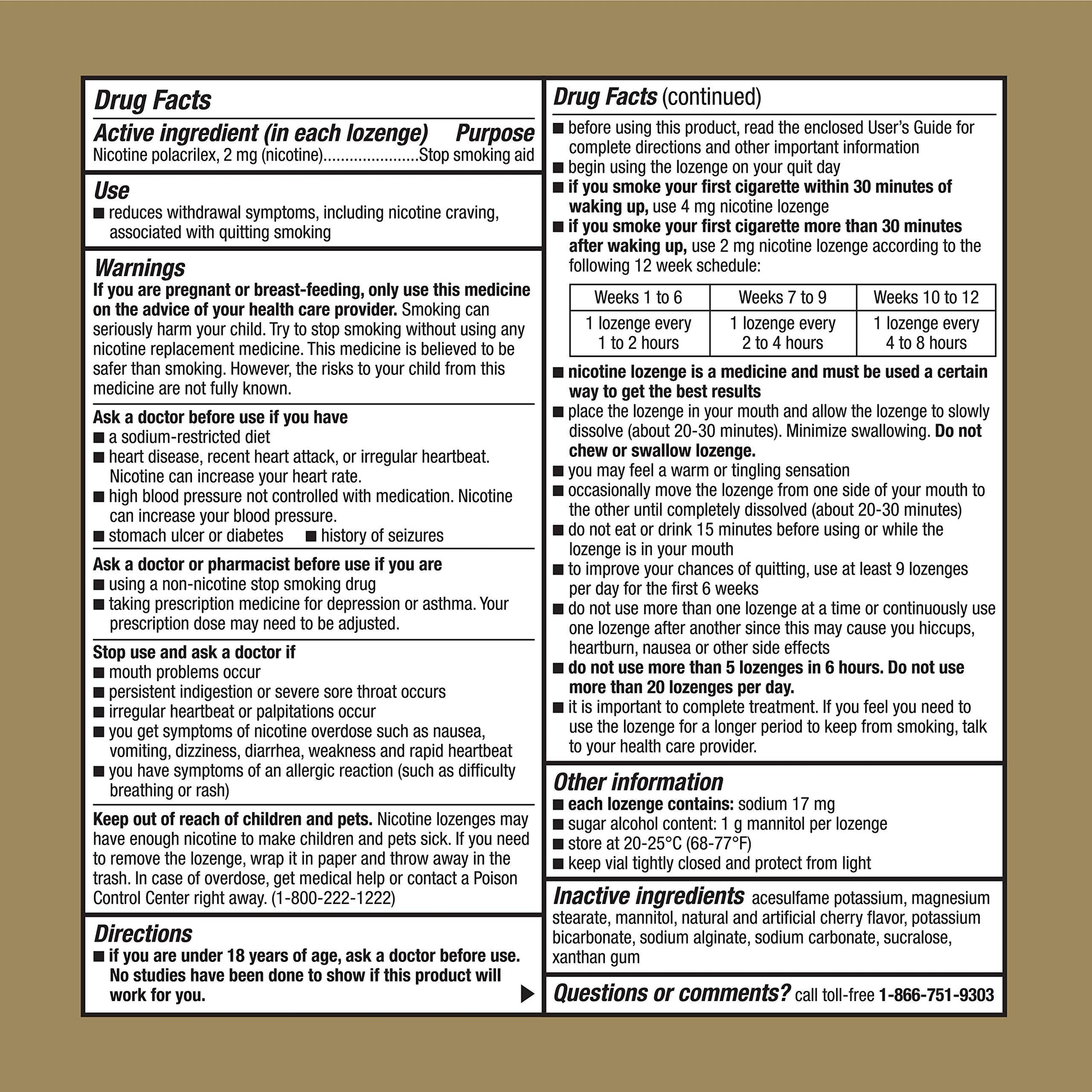 GoodSense Nicotine Polacrilex Lozenge, 2 mg (nicotine), Stop Smoking Aid GoodSense
