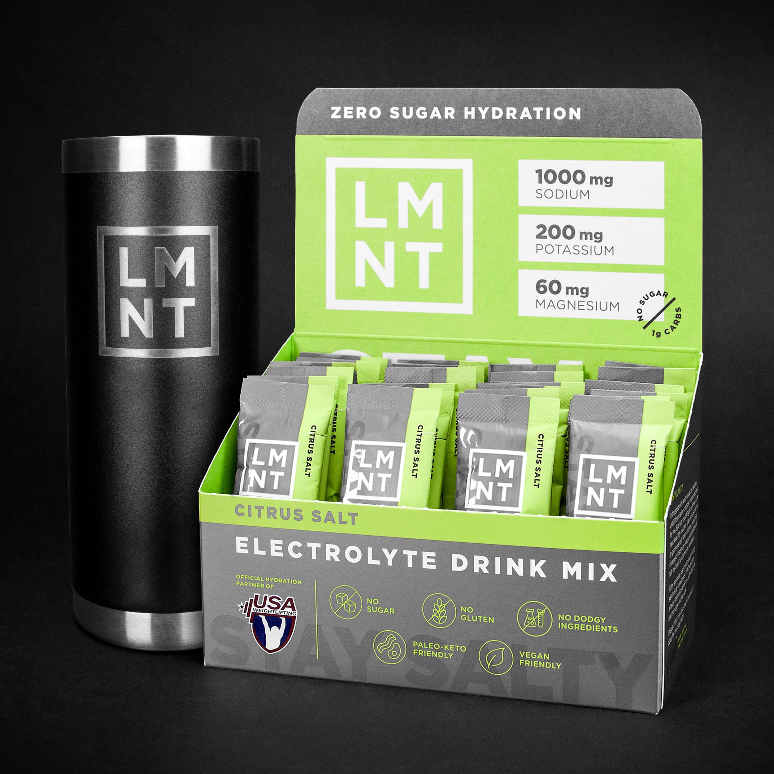 LMNT Zero-Sugar Electrolytes - Citrus Salt - Hydration Powder Packets | No Dodgy Ingredie
