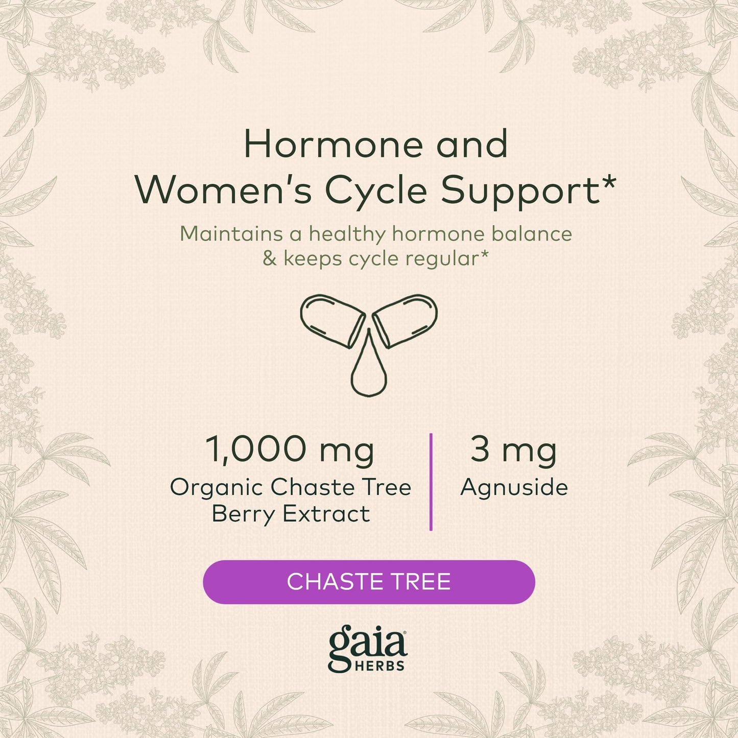 Gaia Herbs Vitex Berry (Chaste Tree) - Supports Hormone Balance & Fertility