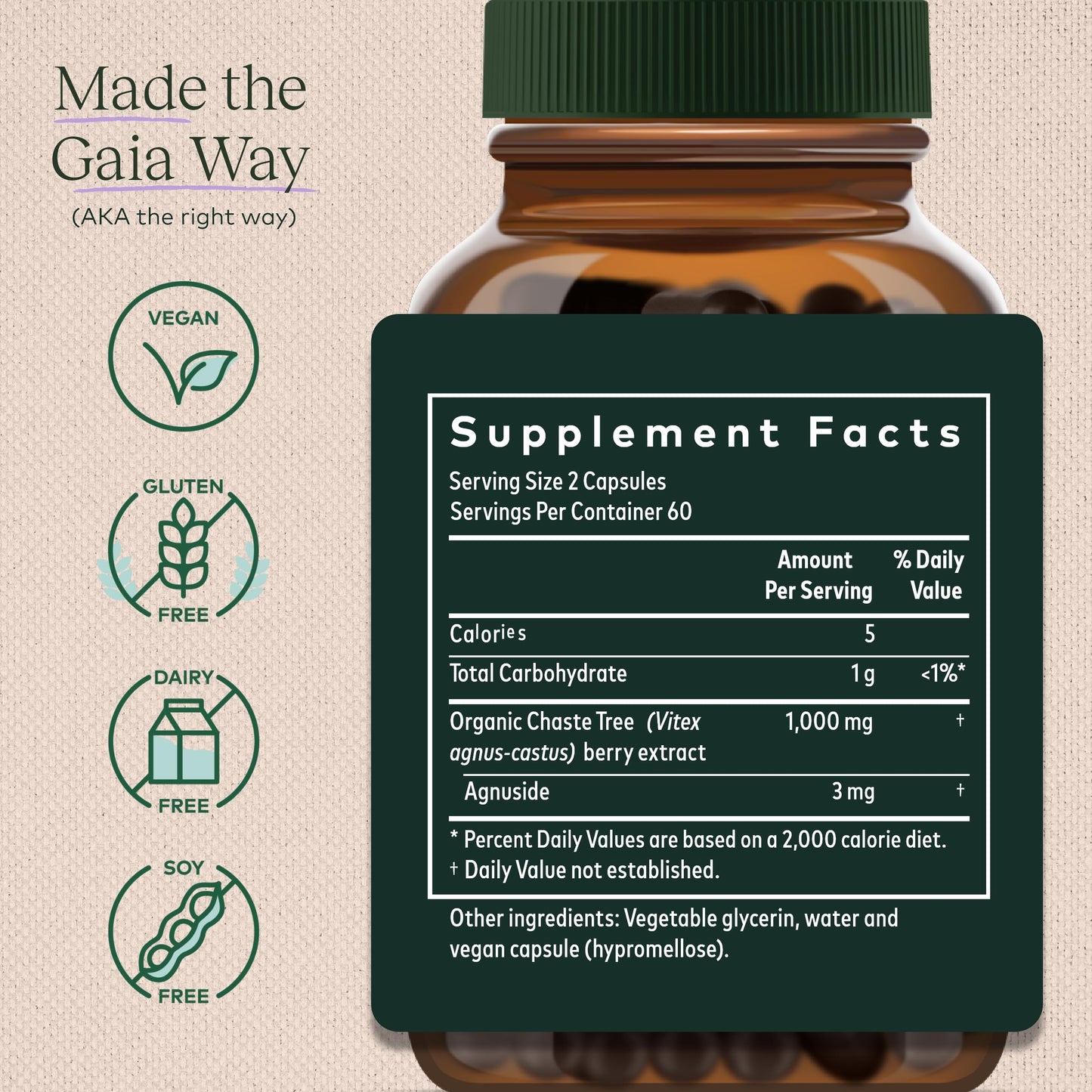Gaia Herbs Vitex Berry (Chaste Tree) - Supports Hormone Balance & Fertility