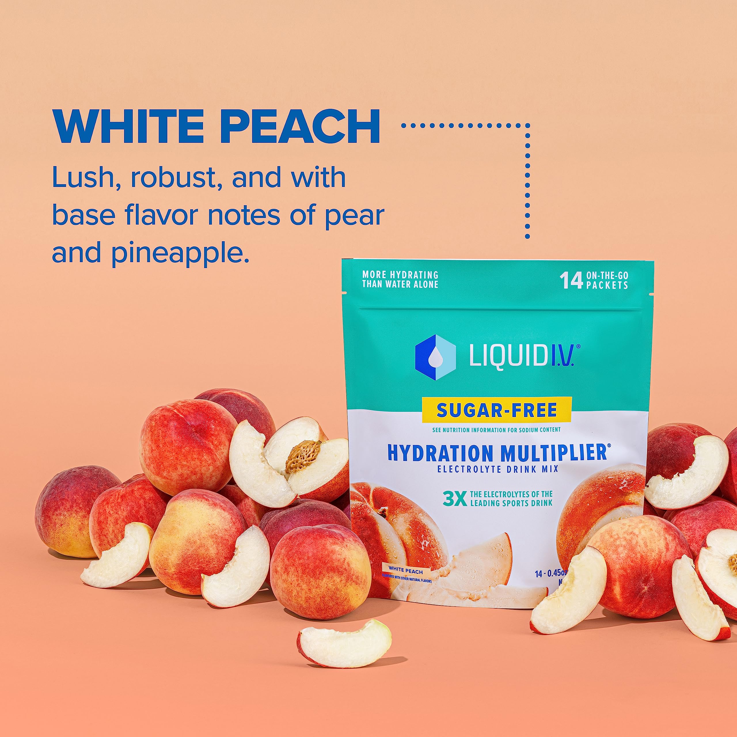 Liquid I.V. Sugar-Free Hydration Multiplier - White Peach – Hydration Powder Packets