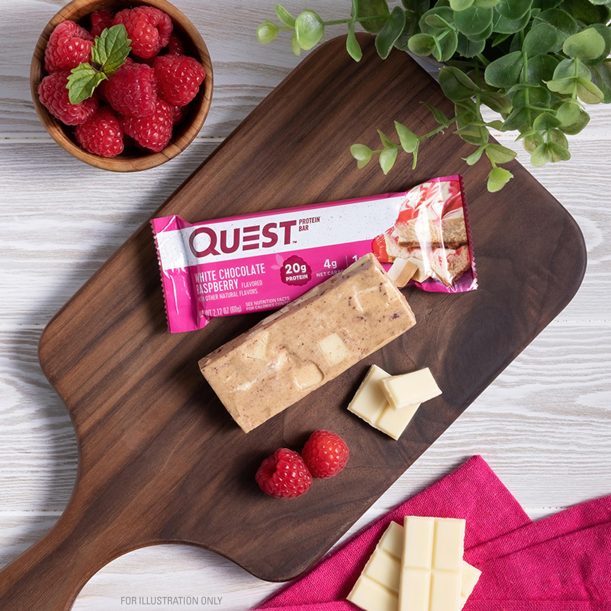 Quest Nutrition White Chocolate Raspberry Protein Bars, High Protein, Low Carb, Gluten Free Quest Nutrition