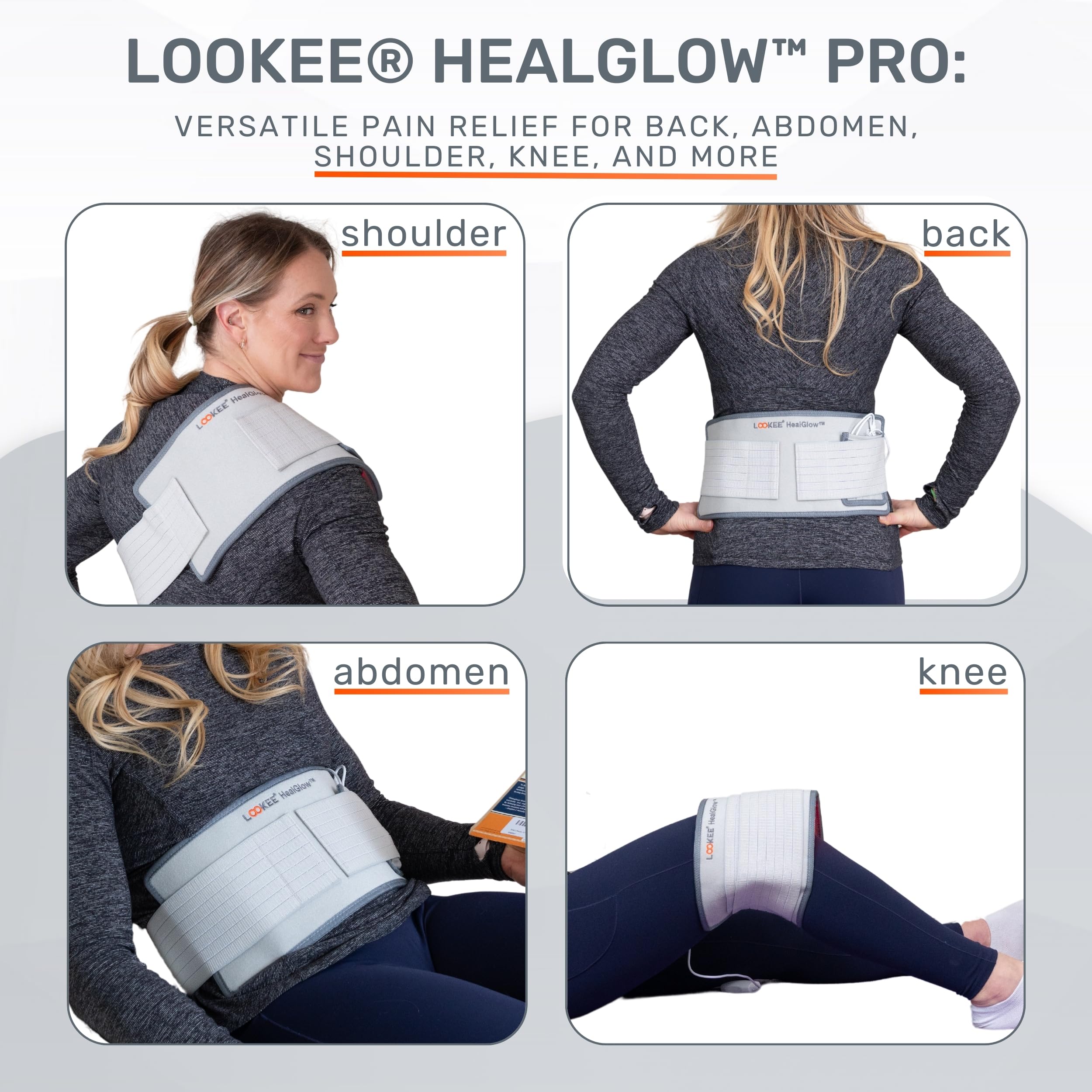 LOOKEE HealGlow Pro Medical Infrared & Red-Light Therapy Belt - LED Technology - 60W Powerful LOOKEE