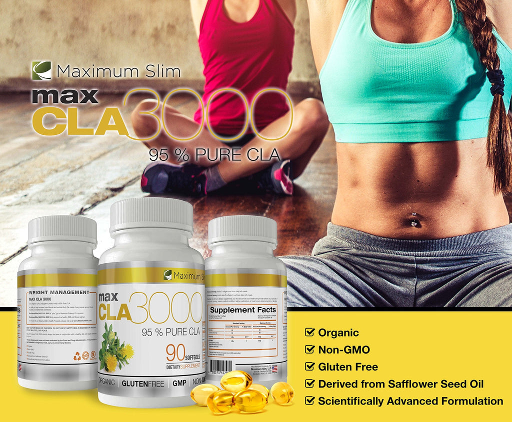 MAX CLA 3000, High Potency, Natural Weight Loss Exercise Enhancement, Increase Lean