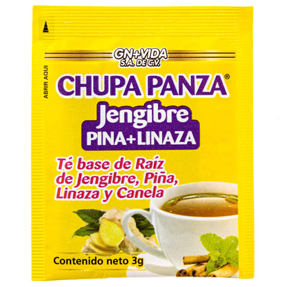 Tea CHUPA Panza, Tea Based ONGINGER Root, PINNEAPPLE, Flaxseed & Cinnamon