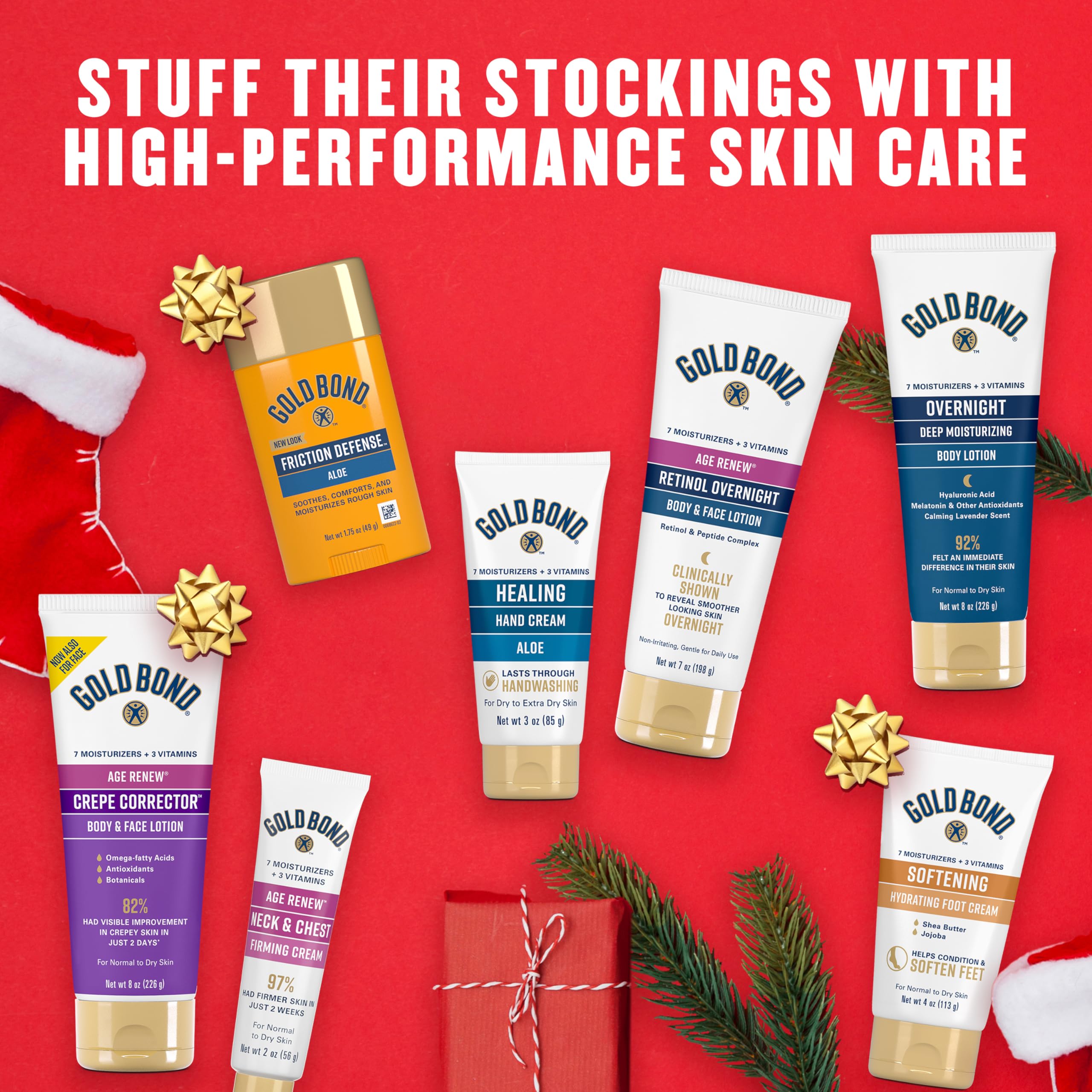 Gold Bond Age Renew Retinol Overnight Body & Face Lotion, With Retinol Gold Bond