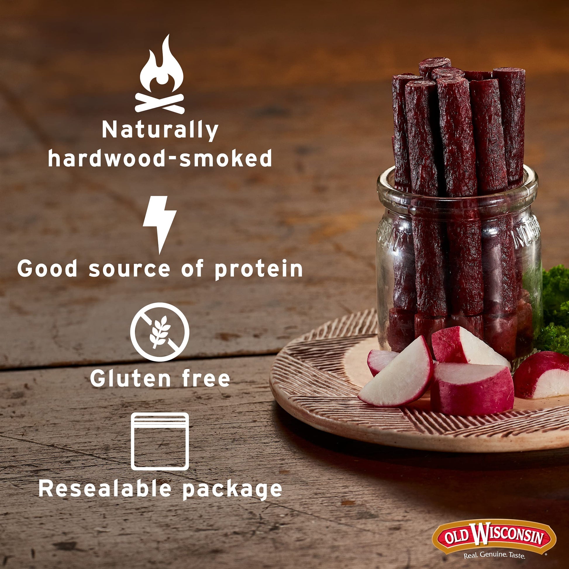 Old Wisconsin Turkey Sausage Snack Sticks, Naturally Smoked, Ready to Eat, High Protein Old Wisconsin