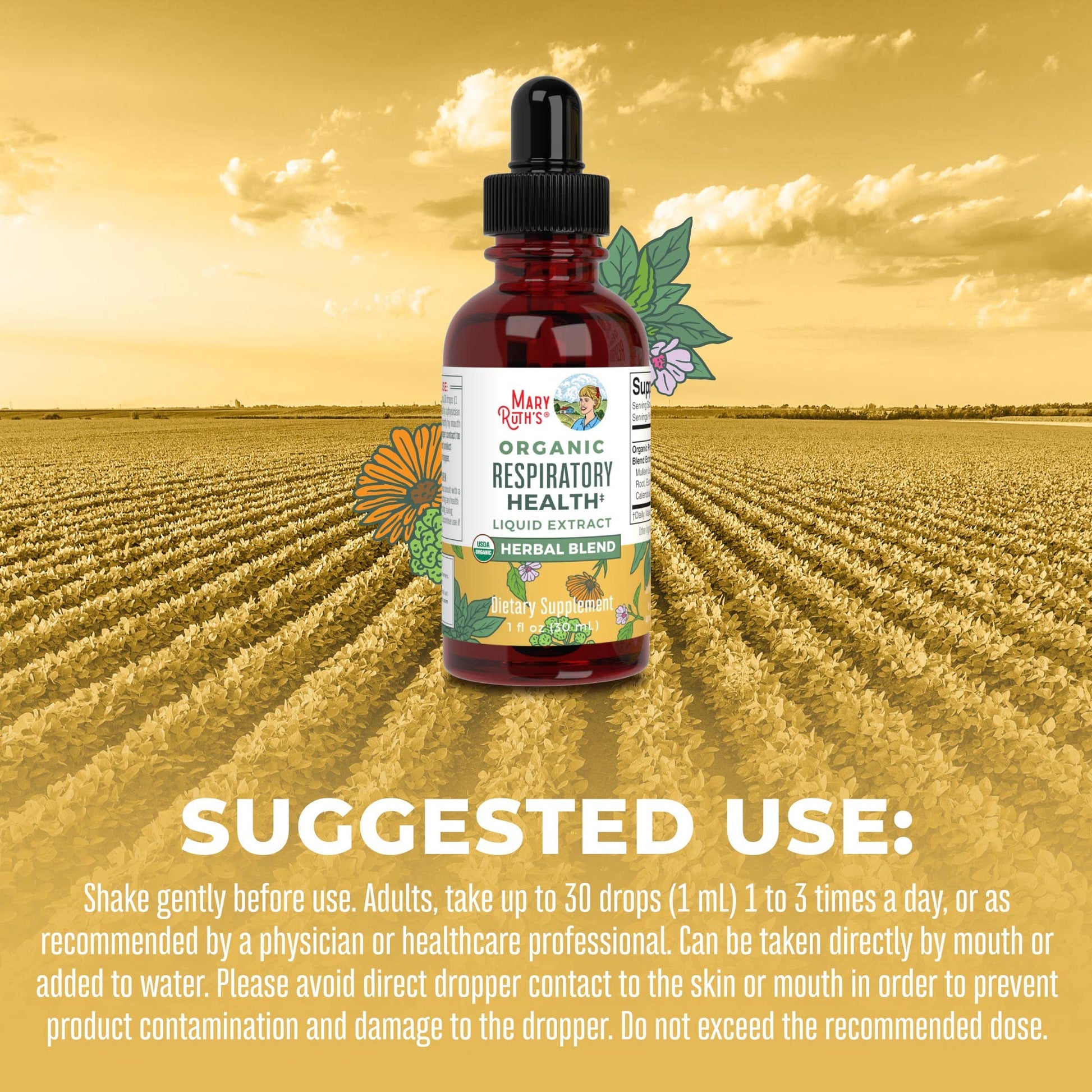 MaryRuth's | USDA Organic Respiratory Health Herbal Supplement Extract MaryRuth Organics