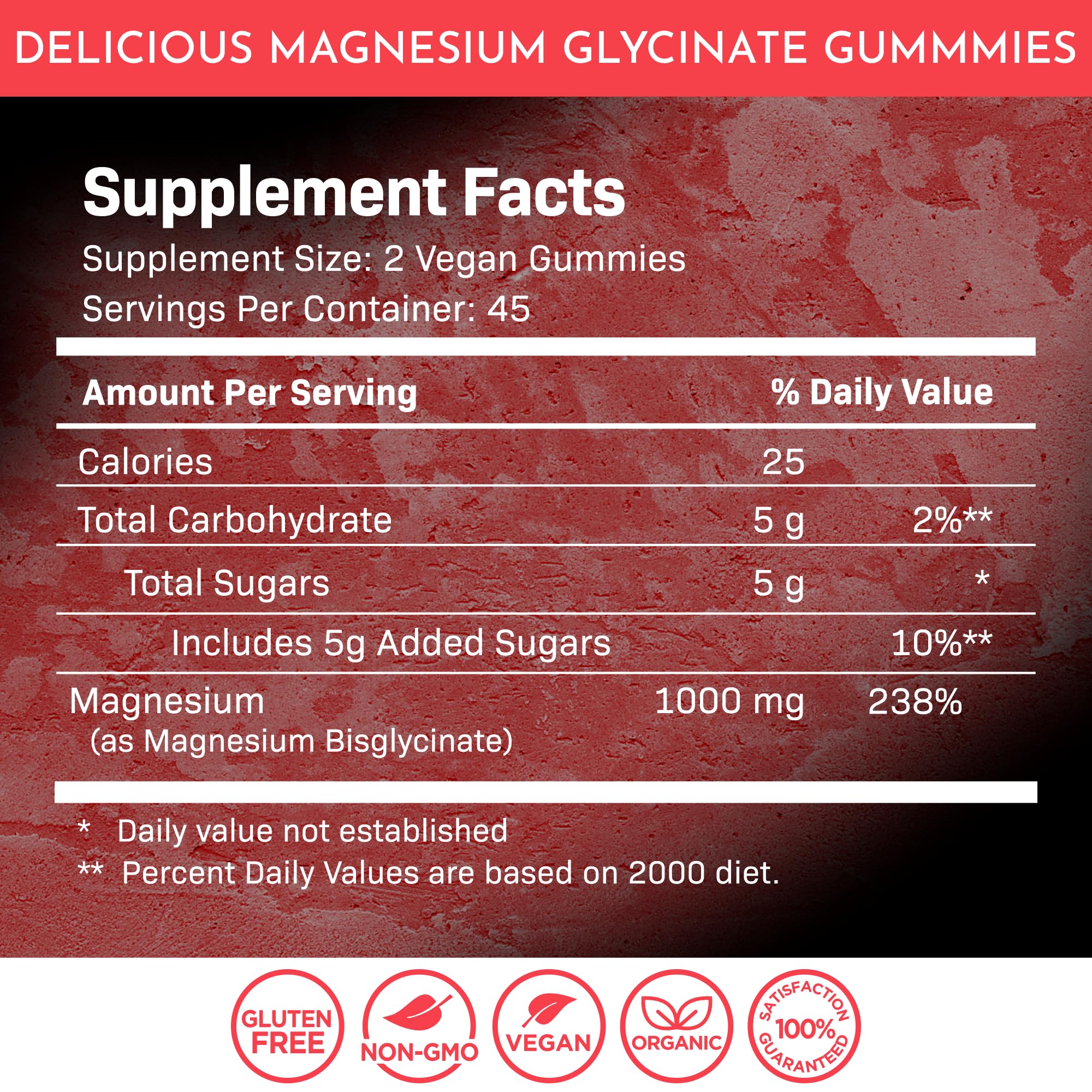 Magnesium Glycinate Gummies - 1000 mg - Magnesium Supplement to Support